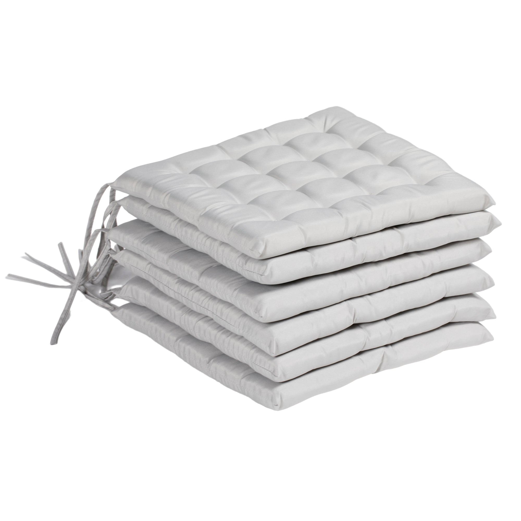 Outsunny Gartenstuhauflage Sitzpolster Gartenpolster, mit Steppung, 40 x 40 x 4 cm, Hellgrau