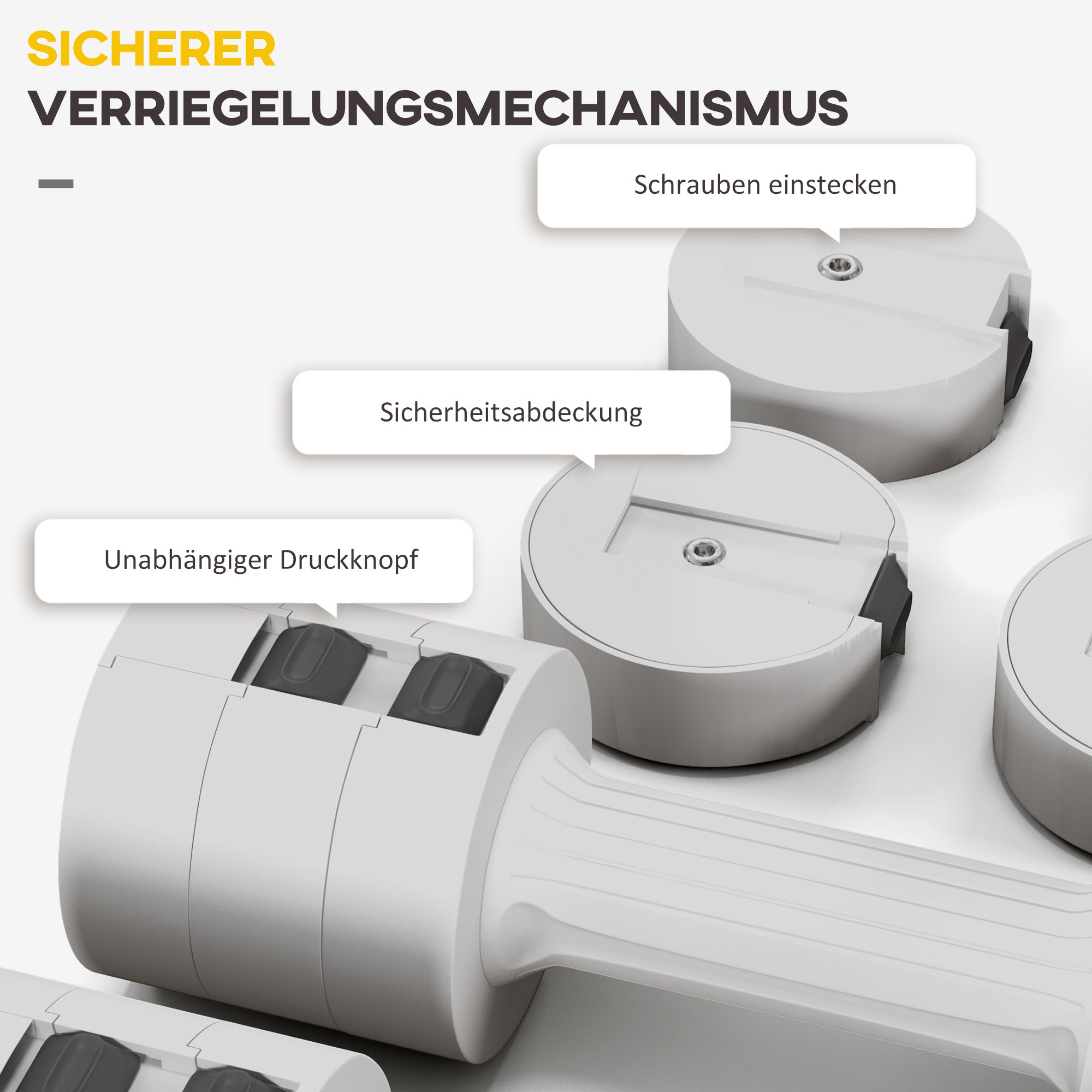 SPORTNOW 2 x 2,5 kg Kurzhanteln mit anpassbarem Gewicht, Kunststoffgehäuse, Weiß