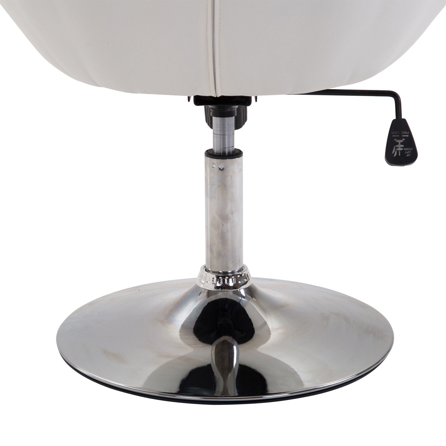 HOMCOM Arbeitshocker Drehhocker Drehstuhl Bürostuhl verchromt höhenverstellbar, Kunstleder+Stahl, Schwarz/Weiß, 71x59x78-90cm (Weiß)