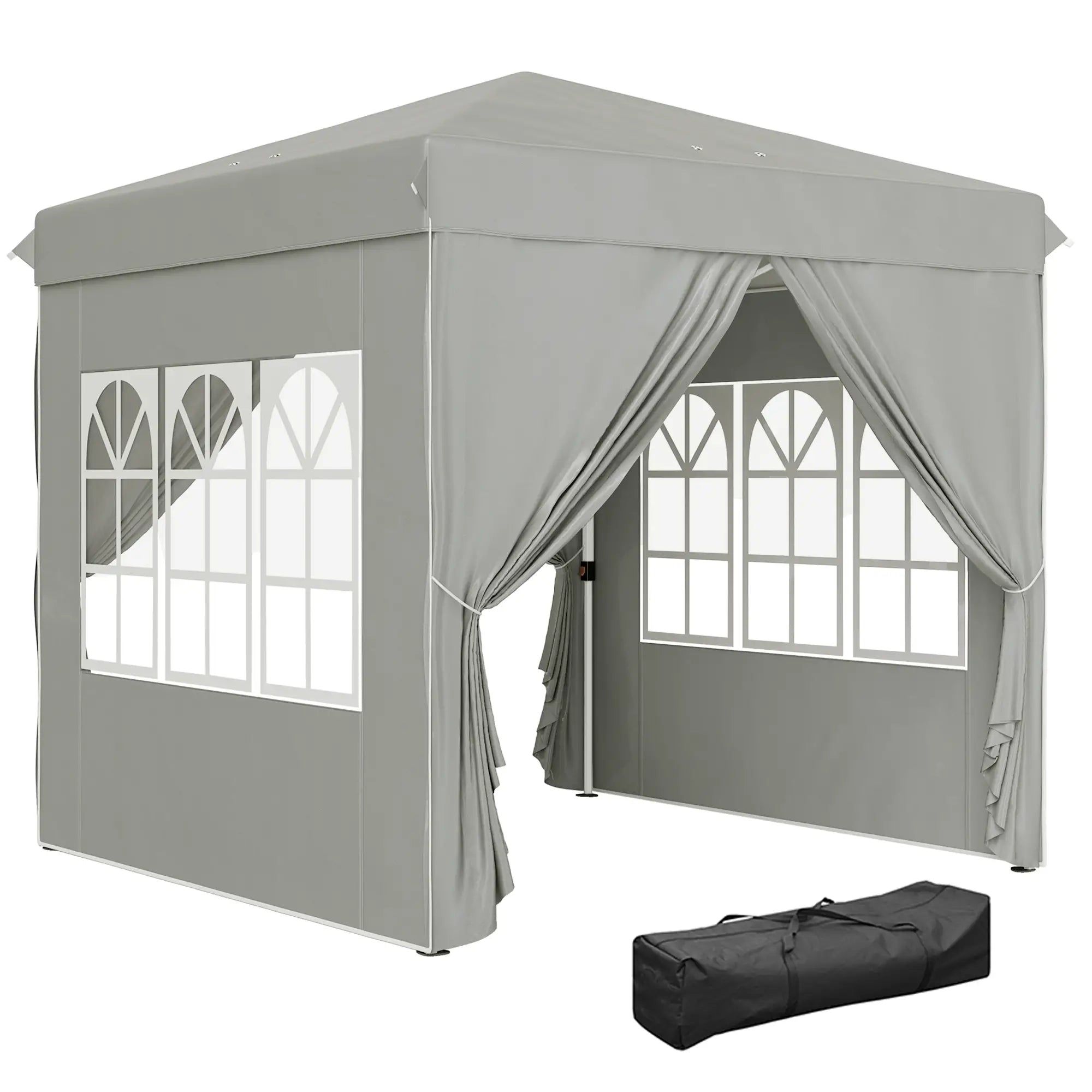 Outsunny Faltpavillon 2,5×2,5?m mit UV-Schutz & Seitenteilen