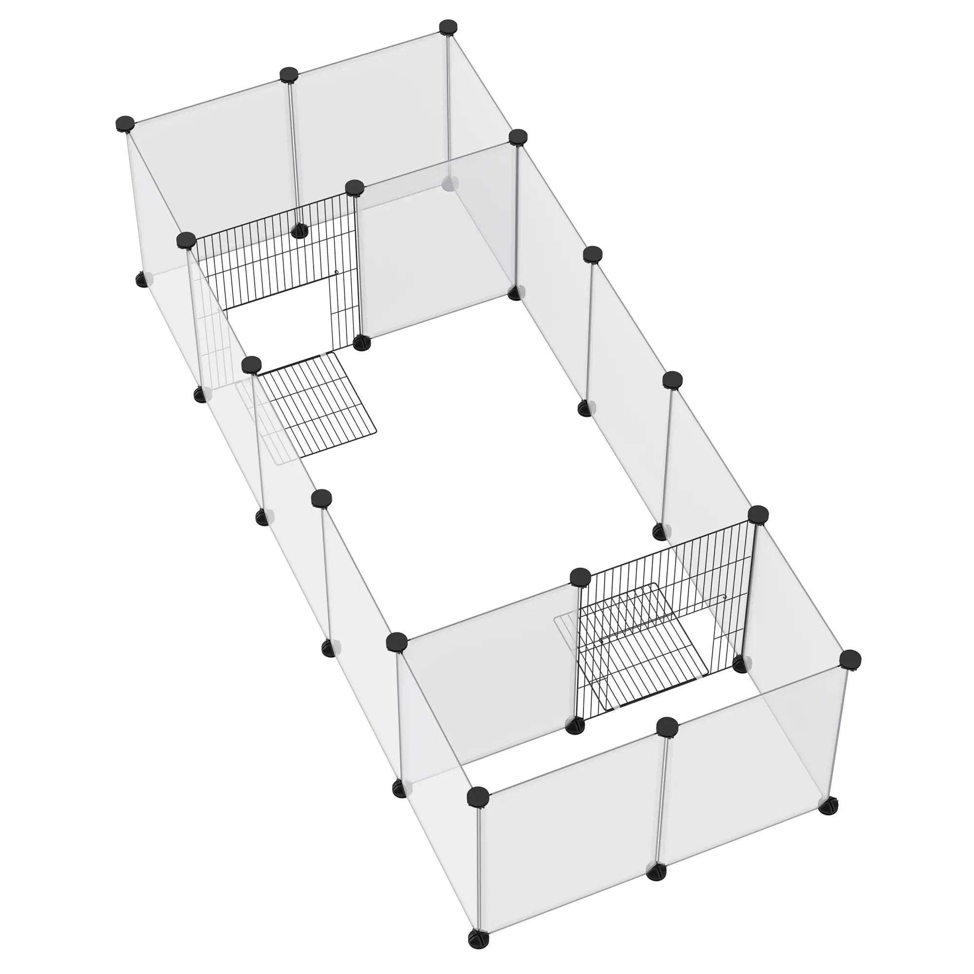 PawHut Kleintierkäfig Meerschweinchengehege modular erweiterbar