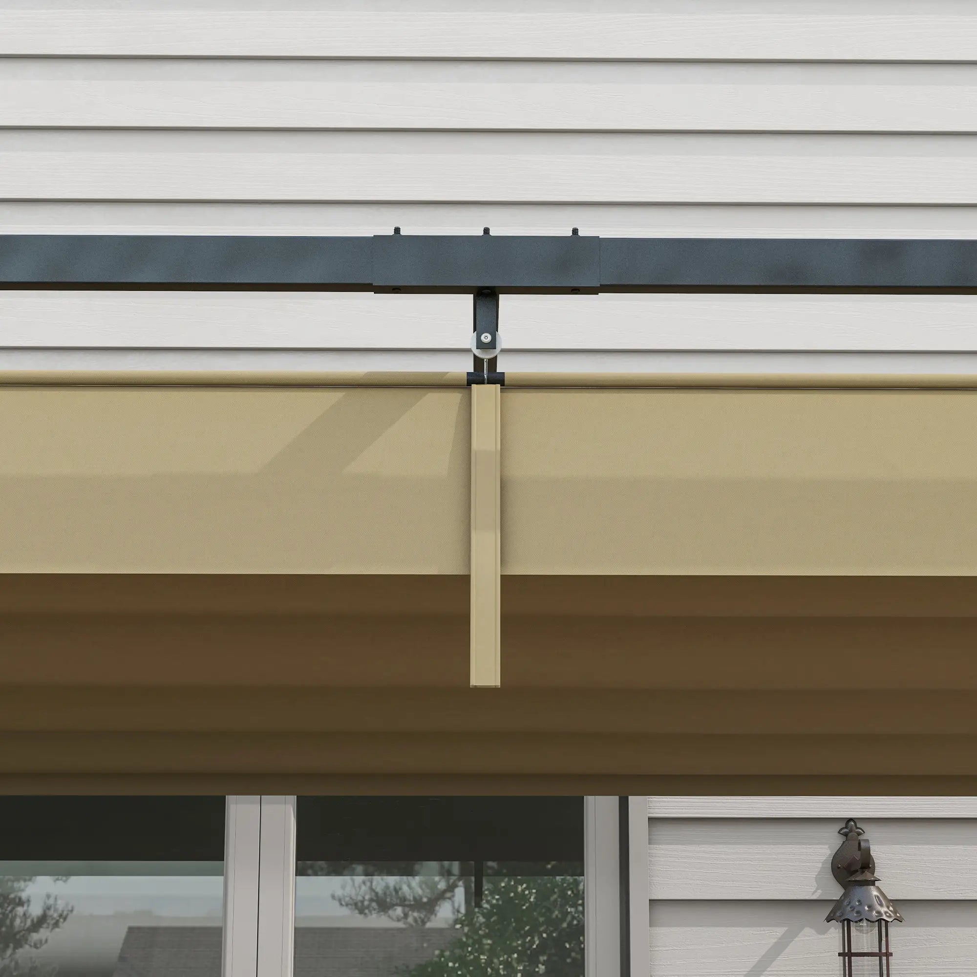 Outsunny Pergola 4×3 m Khaki mit Schiebedach