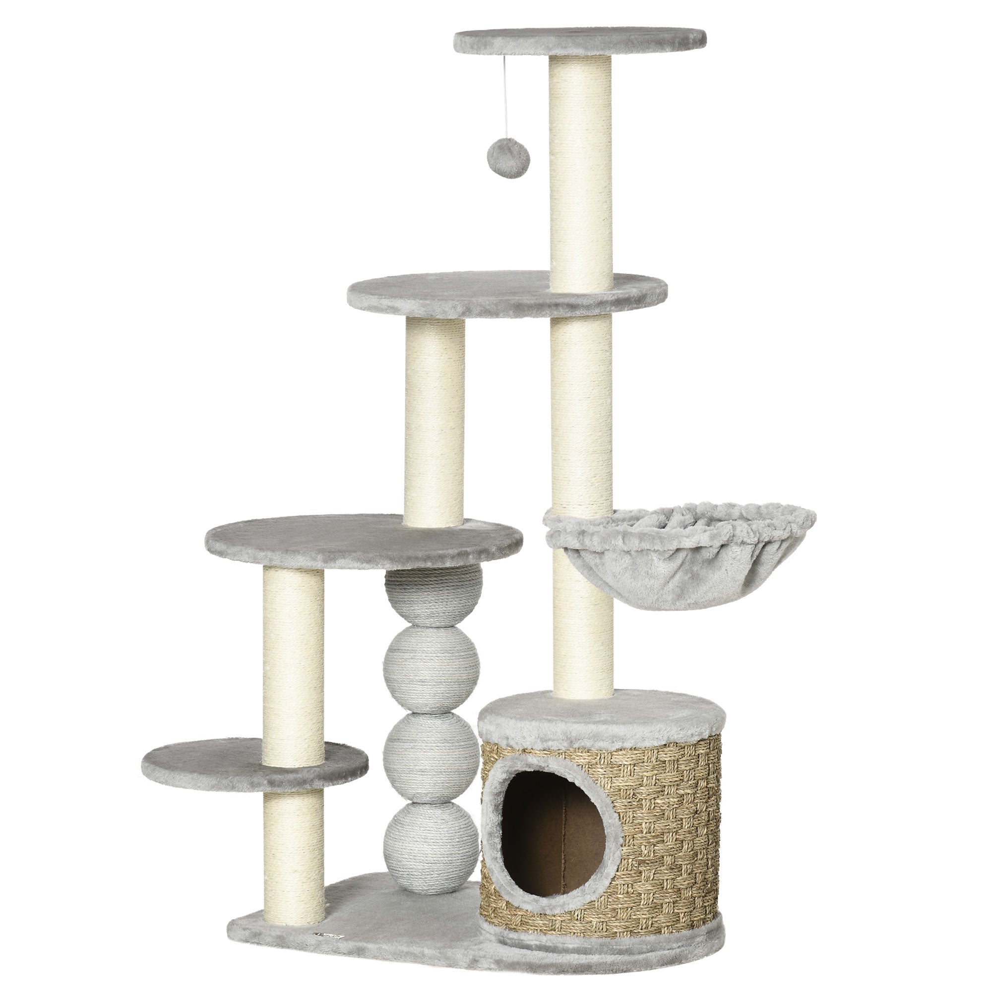 PawHut Kratzbaum Katzenturm mit Hängematte und Spielball