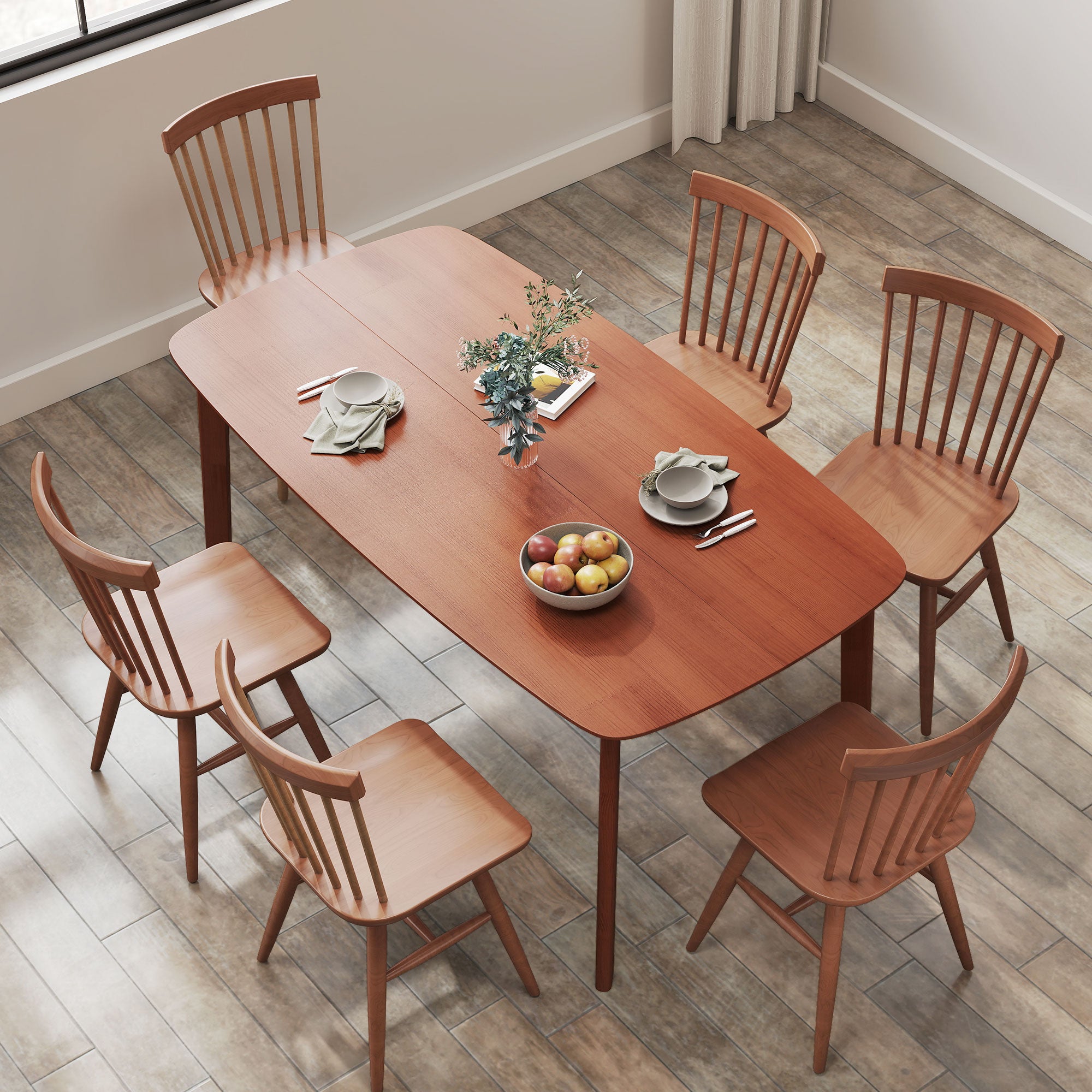 HOMCOM Esstisch, Landhausstil, lackierte Oberfläche, Holz, 150 x 80 cm, Braun
