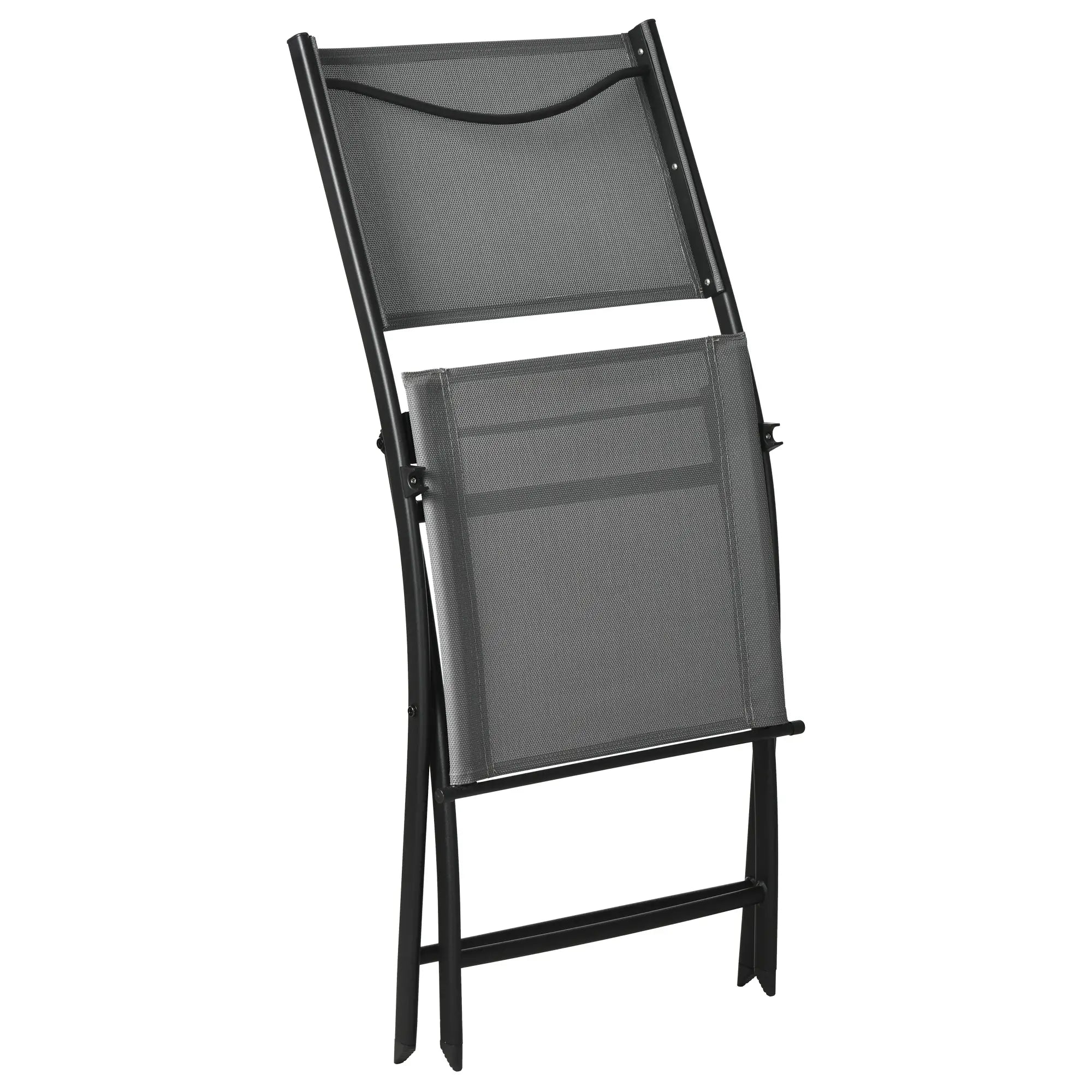 Outsunny Garten-Bistroset 3-teilig klappbar Hartglas-Tisch