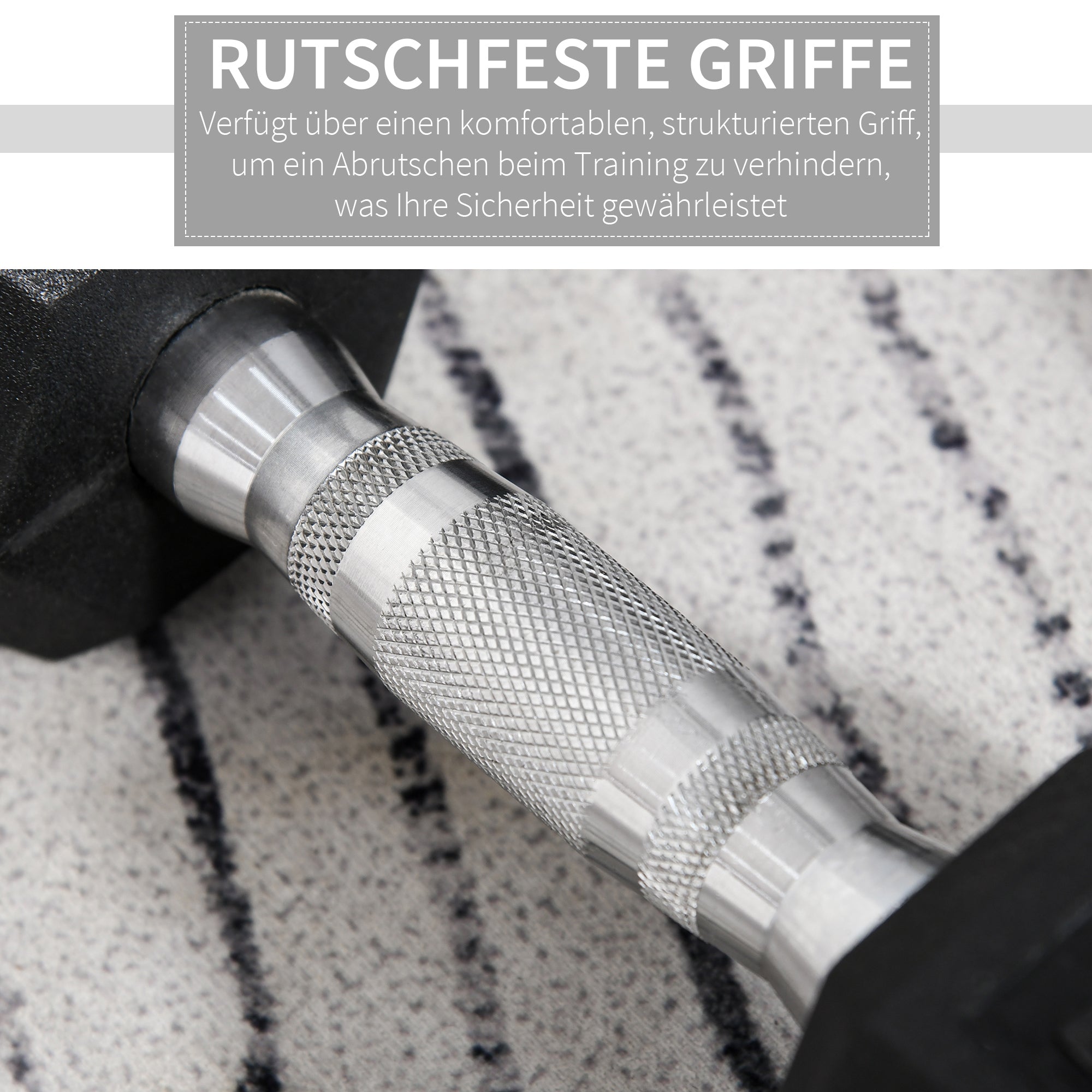 HOMCOM Hantelset, 2er Set Hanteln mit gerändeltem Griff, Kurzhantelset aus Gusseisen, 2 x 5 kg, Kurzhanteln für Männer und Frauen, Dumbbell Set für Zuhause, Fitnessstudio, Krafttraining
