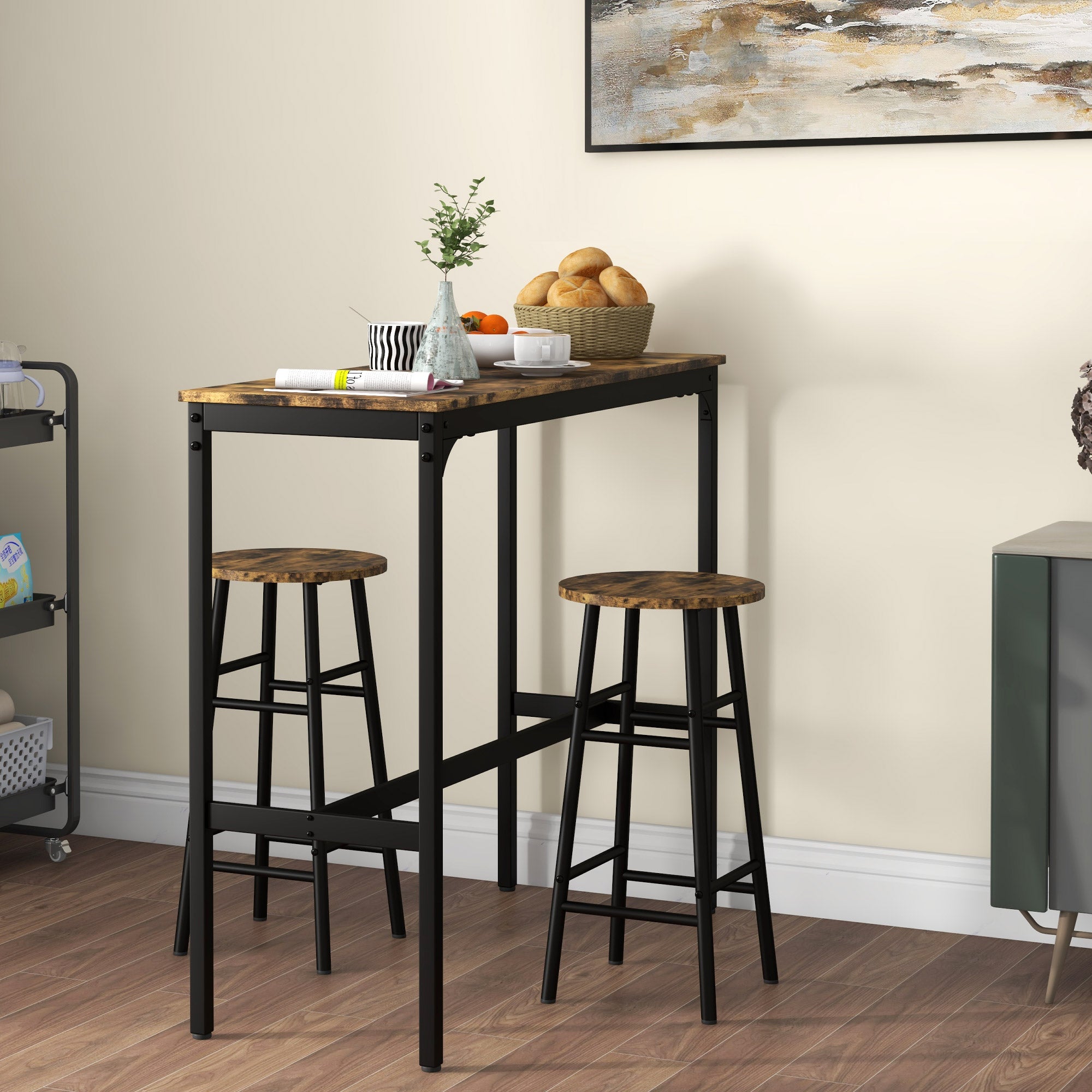 Ensemble de table de bar HOMCOM, 3 pièces