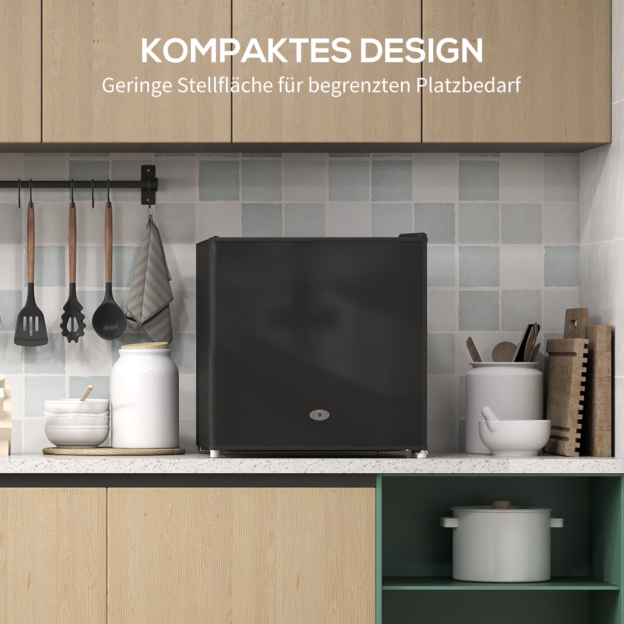 HOMCOM Mini-Gefrierschrank 35 L Gefrierbox elektrisch freistehend 45 W Mini Gefriertruhe 47 x 44,2 x 48,8 cm Schwarz