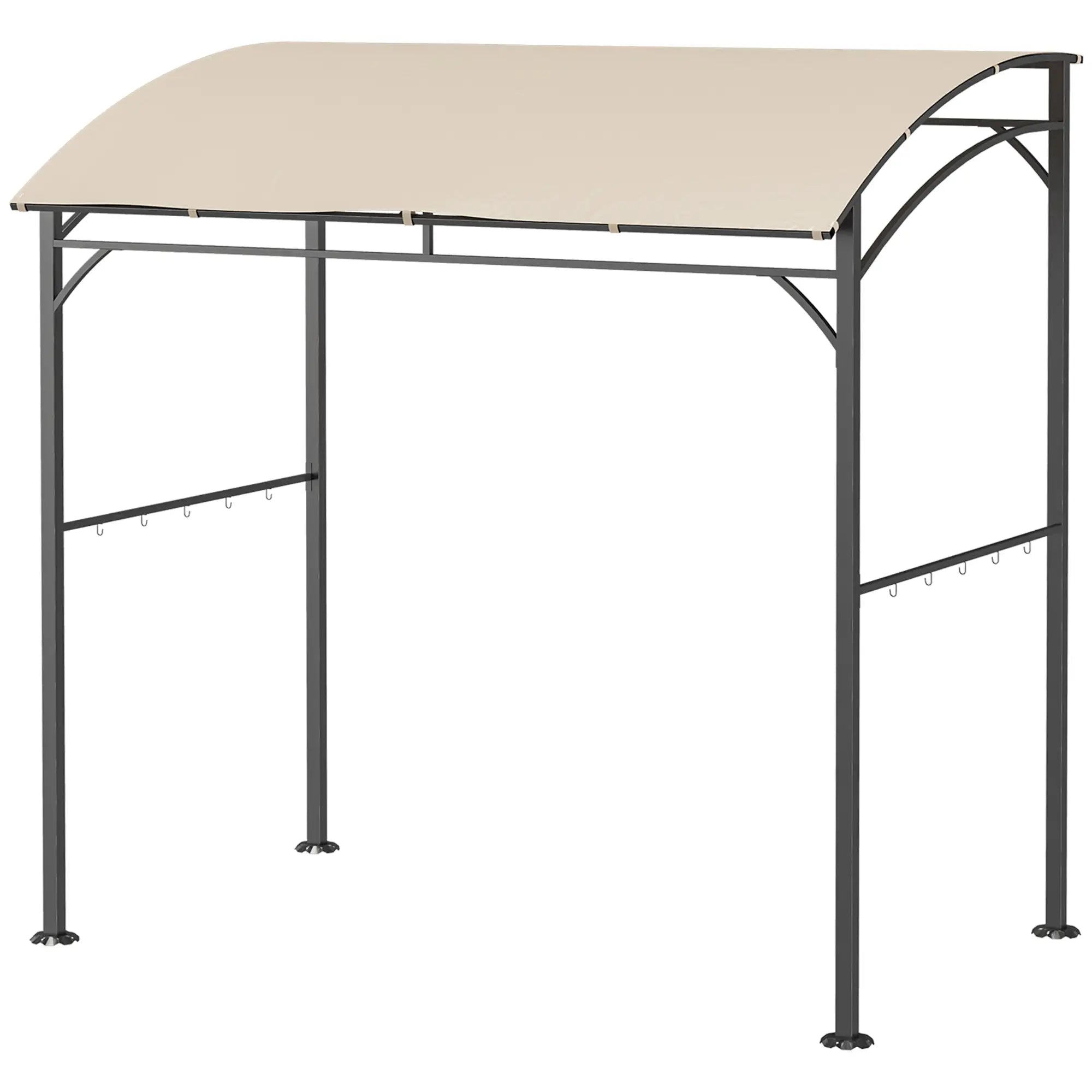 Outsunny Grillpavillon Gartenpavillon feuerfestes Dach Haken Outdoor