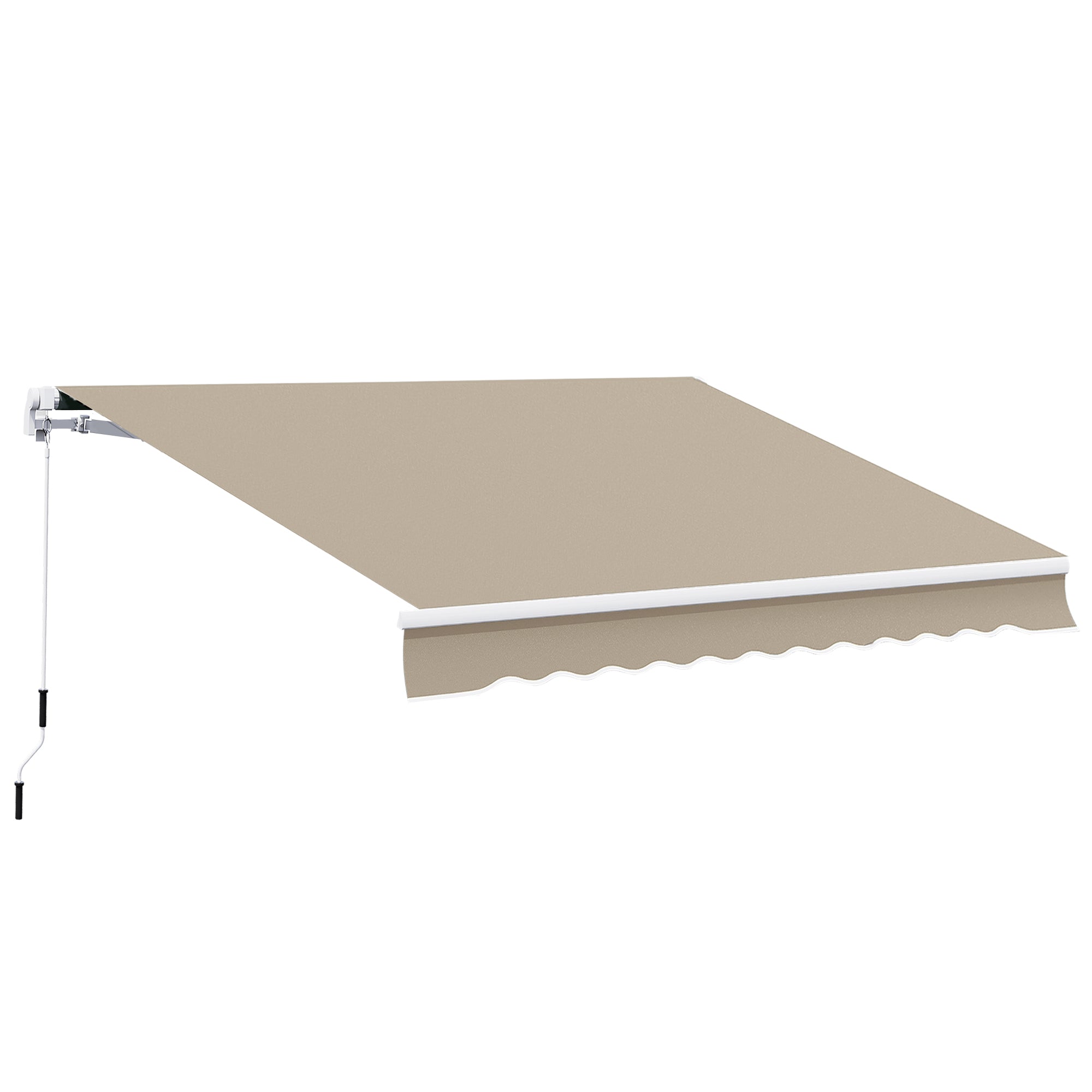 Outsunny Gelenkarmmarkise Verstellbare Klemmmarkise Terrassenmarkise 3,95 x 3m Sonnenschutz mit Kurbel, Balkonmarkise, Beige