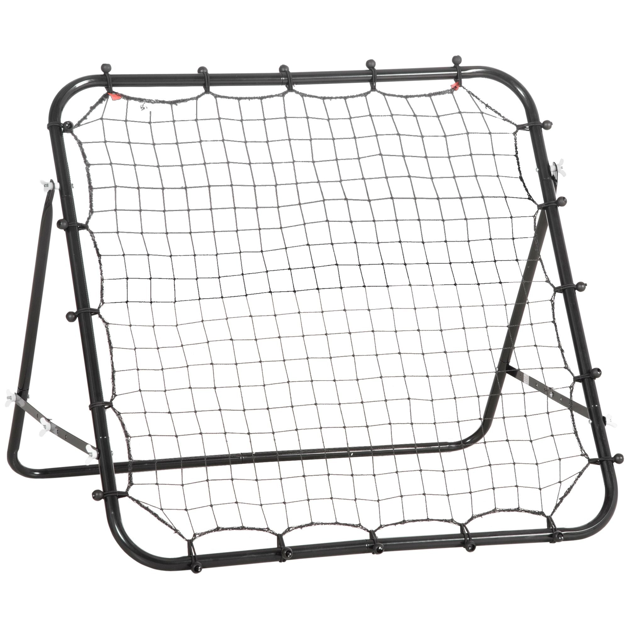 HOMCOM Rebounder für Fußball, Prellwand Rebound Netz, Metallrohr mit PE-Gewebe, Kickback Rückprallwand für Baseball Basketball, Fußballtor für Jugendliche Training 96x80x96cm, Schwarz