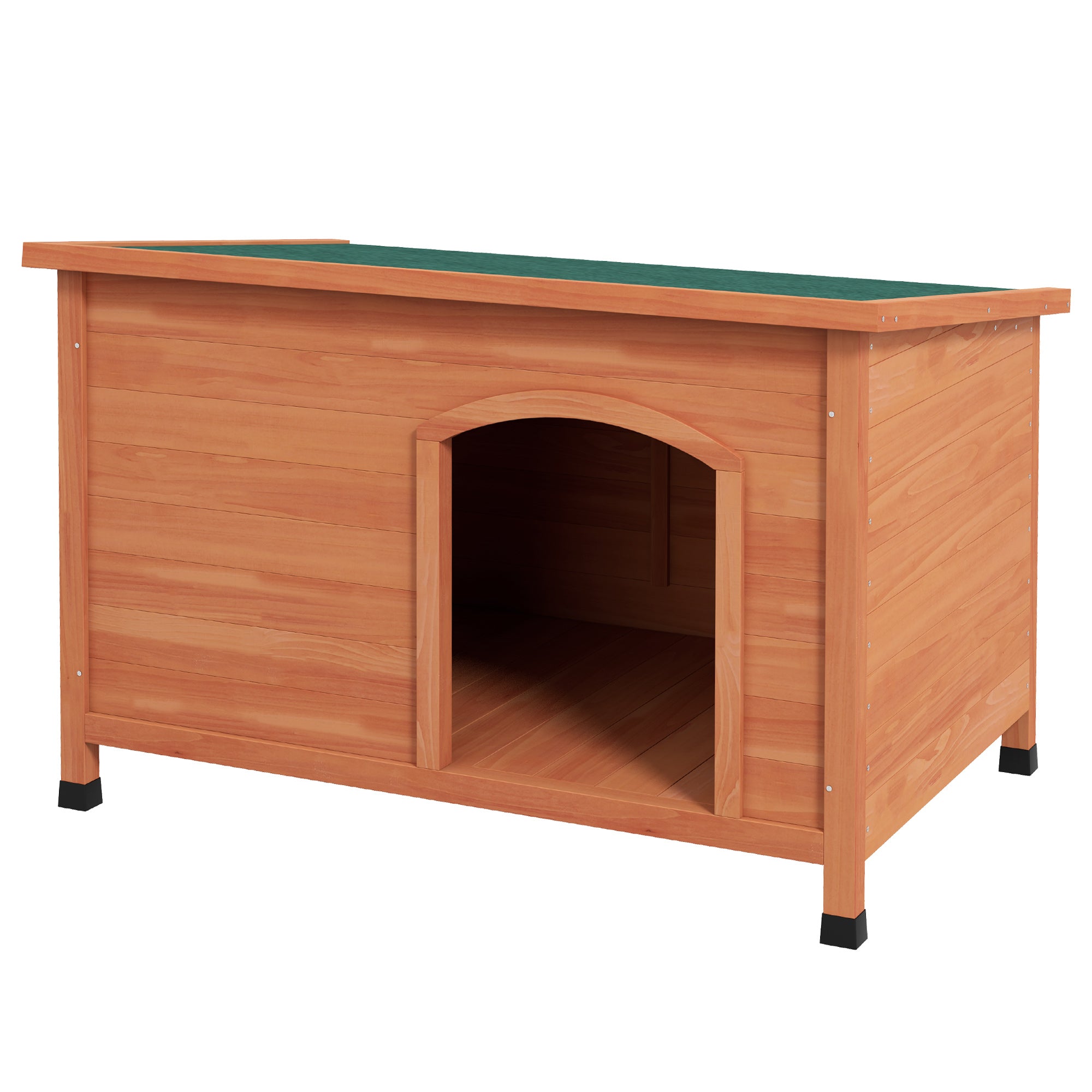 PawHut Hundehütte Hundehütte aus Holz Hundehütte XXL, 100 cm x 65,5 cm x 68 cm, Braun + Grün
