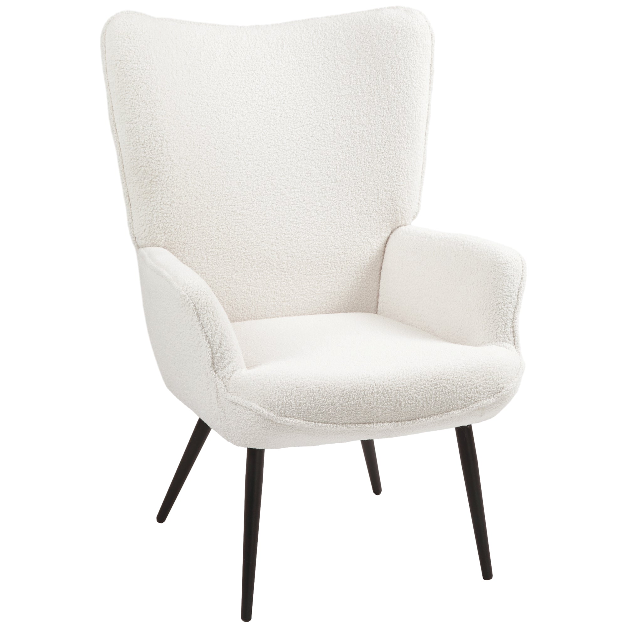 HOMCOM Polsterstuhl, modernes Design, 71x77x102cm, Cremeweiß