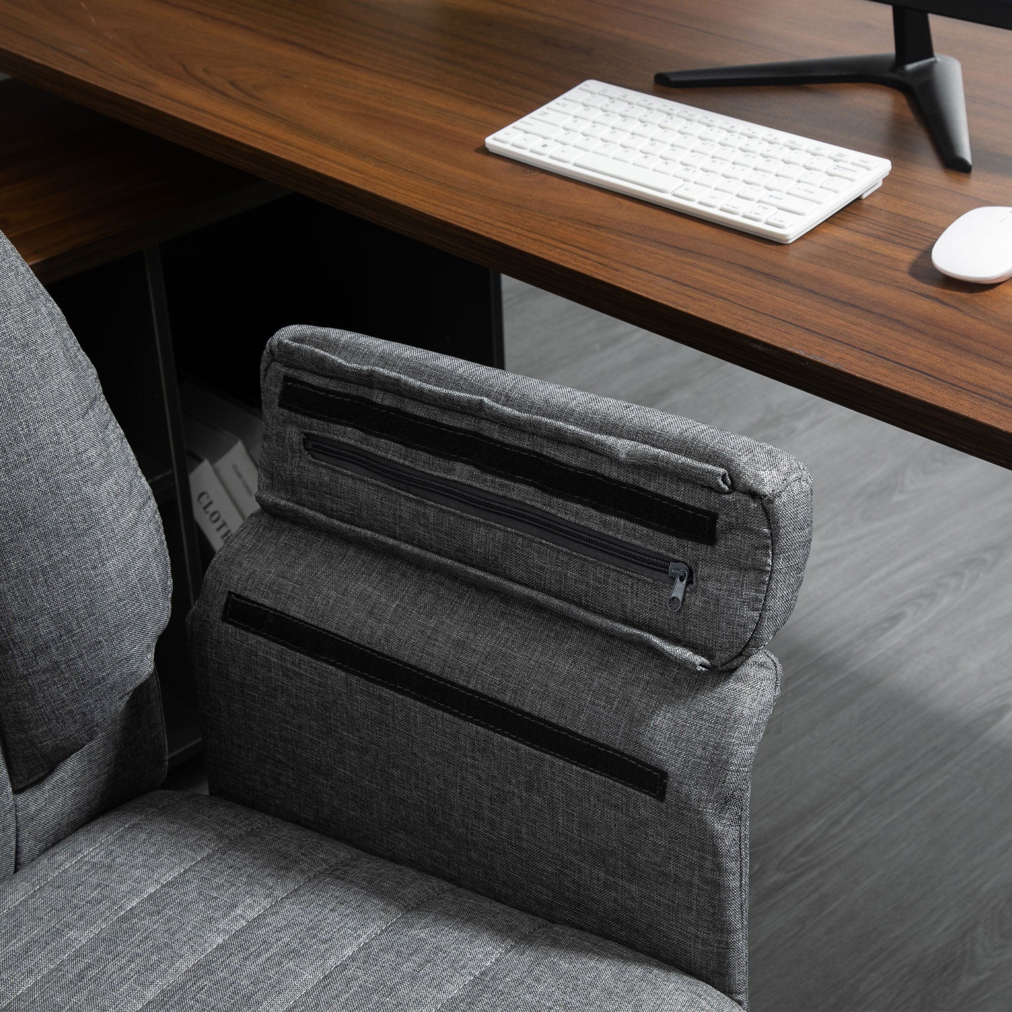 HOMCOM Chefsessel, höhenverstellbar, 5 Rollen, ergonomische Form, 68 cm x 69 cm x 126 cm, Grau