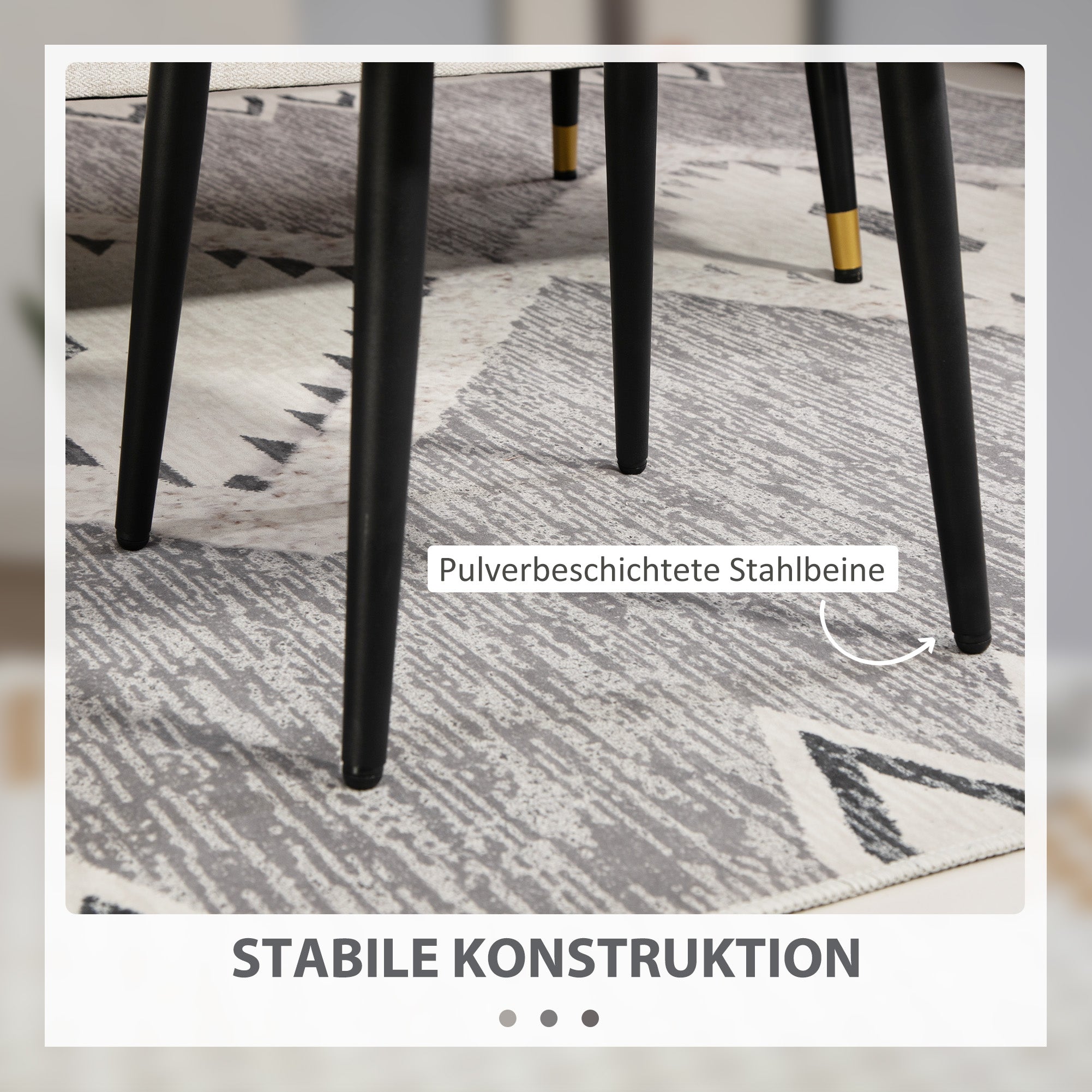 HOMCOM Hocker, Fußstütze, gepolsterter Sitz, Kaschmir-Optik, Stahlbeine, 42 x 42 x 47 cm, Hellgrau