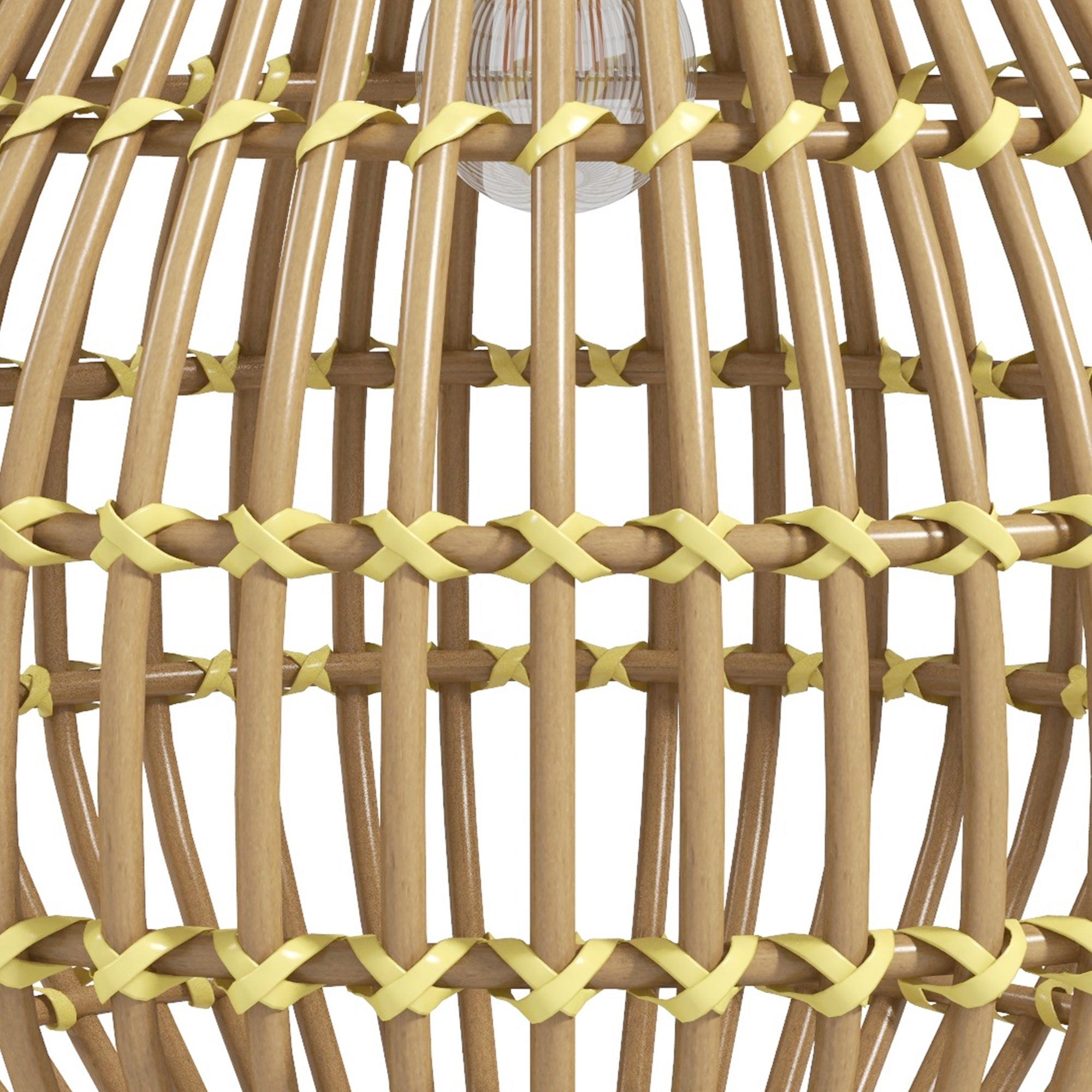 Outsunny Gartenleuchte Solarleuchte Garten-Solarleuchte, PE-Rattan, Boho-Design, 31 cm x 31 cm x 32 cm, Gelb
