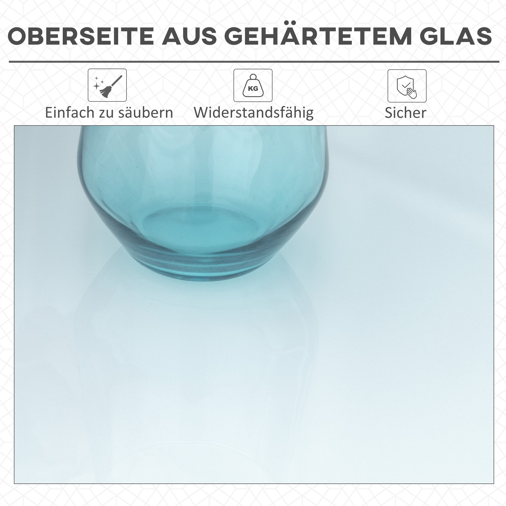 Outsunny Klapptisch Gartentisch mit Ø42mm Ø50mm Schirmloch Falttisch klappbar Beistelltisch Balkontisch Picknicktisch Esstisch Metall gehärtetes Glas Weiß 110 x 70 x 70 cm