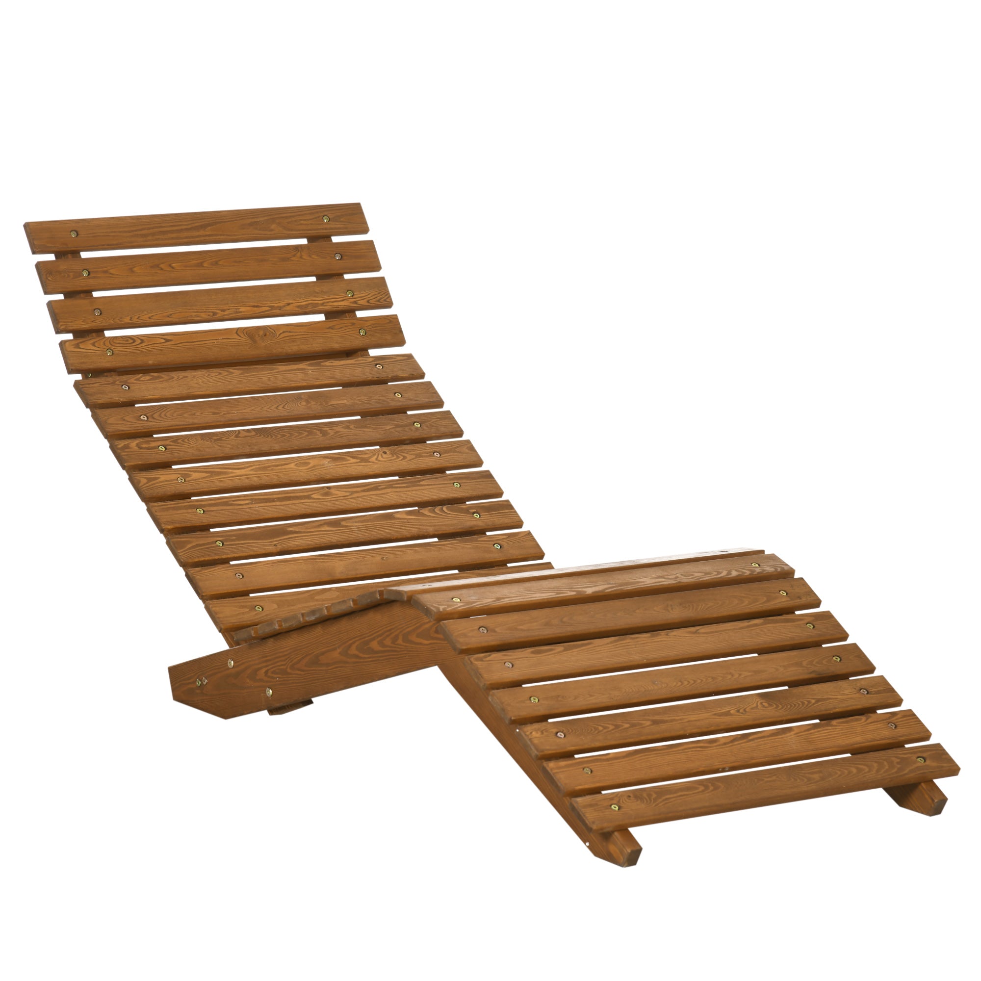 Outsunny Sonnenliege Gartenliege ergonomisch wetterfest Lärchenholz