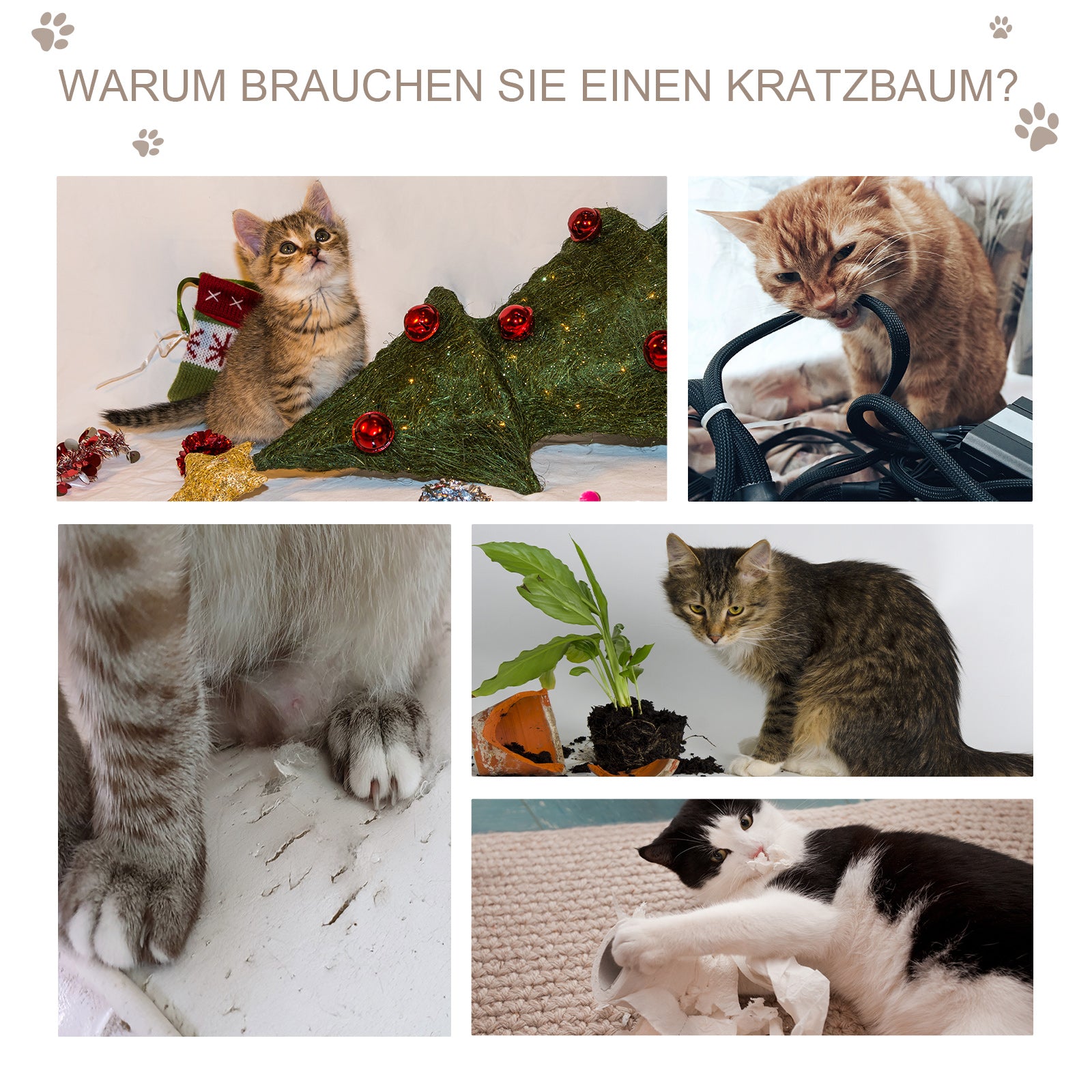 PawHut Katzenhöhle mit Kraztbrett Katzenbett Kratzhaus Katzenhaus Katzenwohnung Sisal Grau 48,5 x 30 x 30 cm