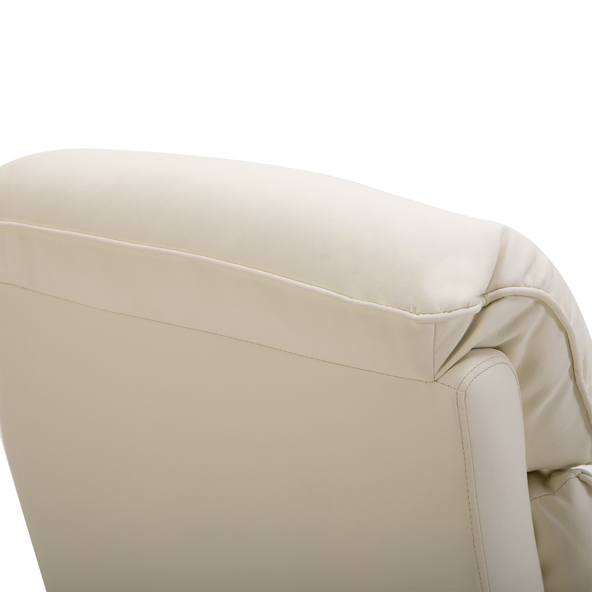HOMCOM Relaxsessel Elektrisch Fernsehsessel mit Aufstehhilfe, Liegefunktion, TV Sessel mit Fußteil, Seitentasche, Fernbedienung, für Wohnzimmer, bis 150 kg, Kunstleder, Beige