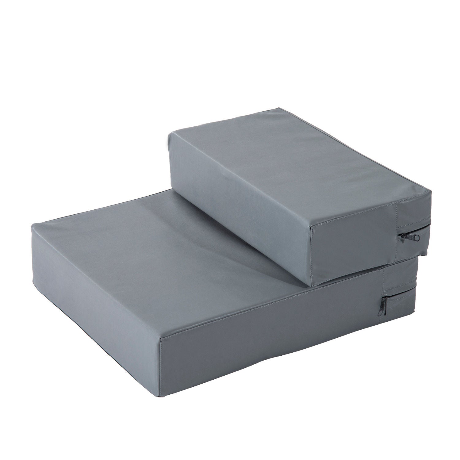 PawHut Haustiertreppe Tierunterlage 2 Stufen Klappbar bis 7 kg Hundetreppe Treppe Unterlage für Katzen und Hunde Grau L45 x B39 x H20 cm