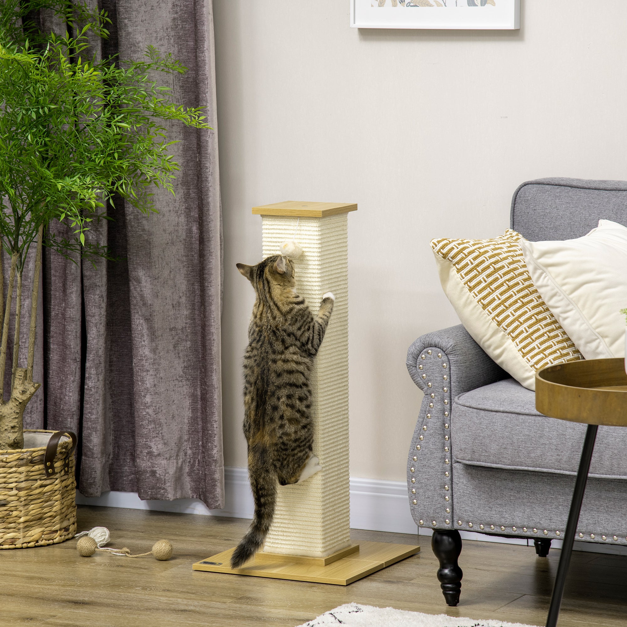 PawHut Kratzbaum Katzen mit Sisal und Spielball
