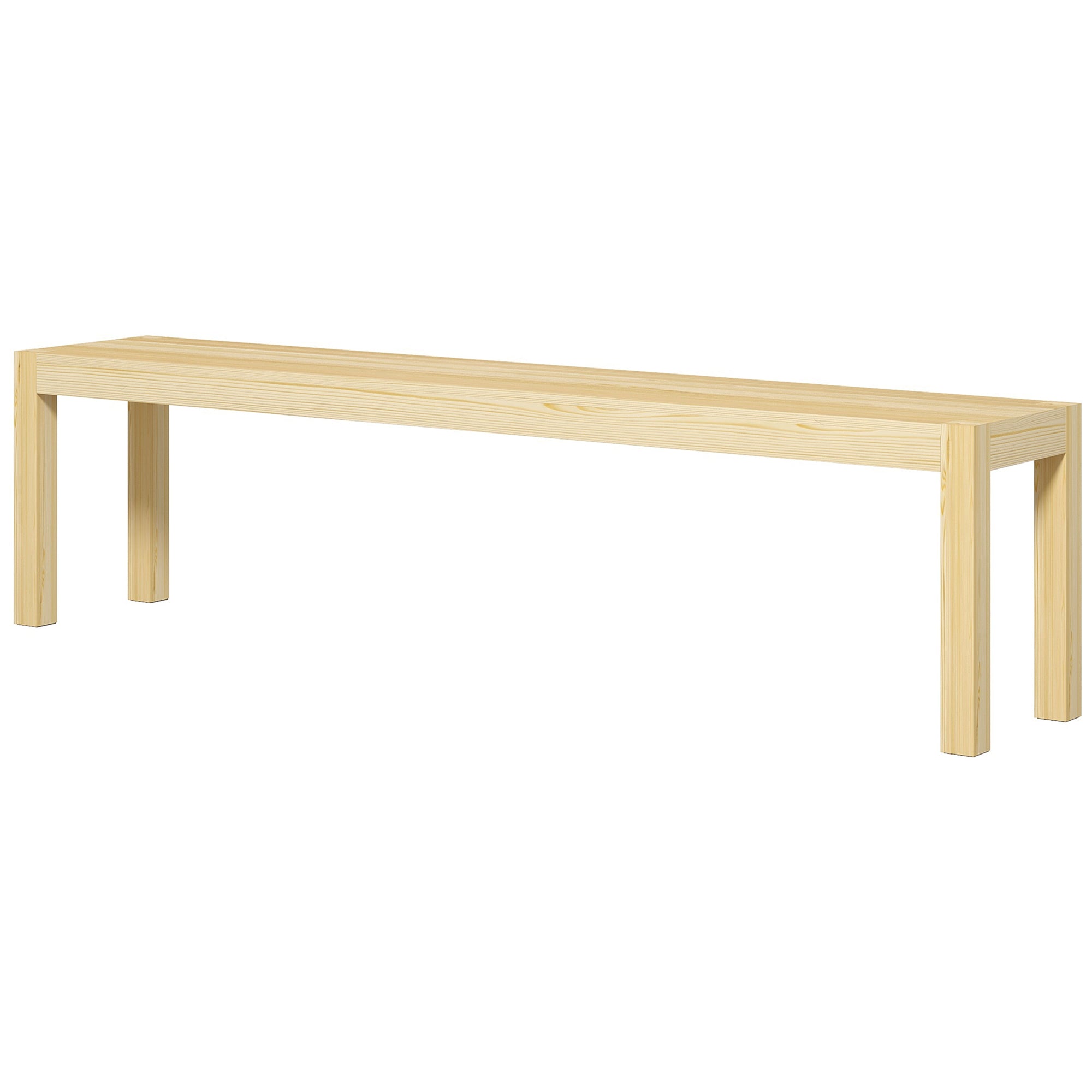 HOMCOM Sitzbank, Platz für 3 Personen, bis 330 kg, Kiefernholz, 175x33x45 cm