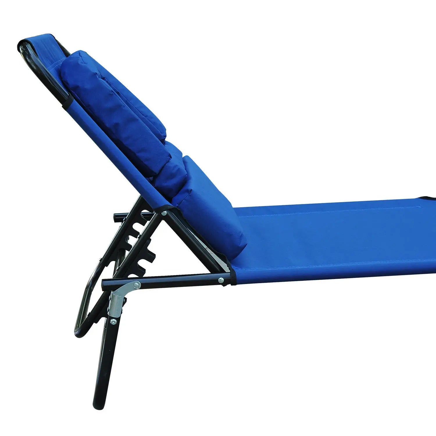 Outsunny Sonnenliege klappbar mit Leseloch Gartenliege Blau