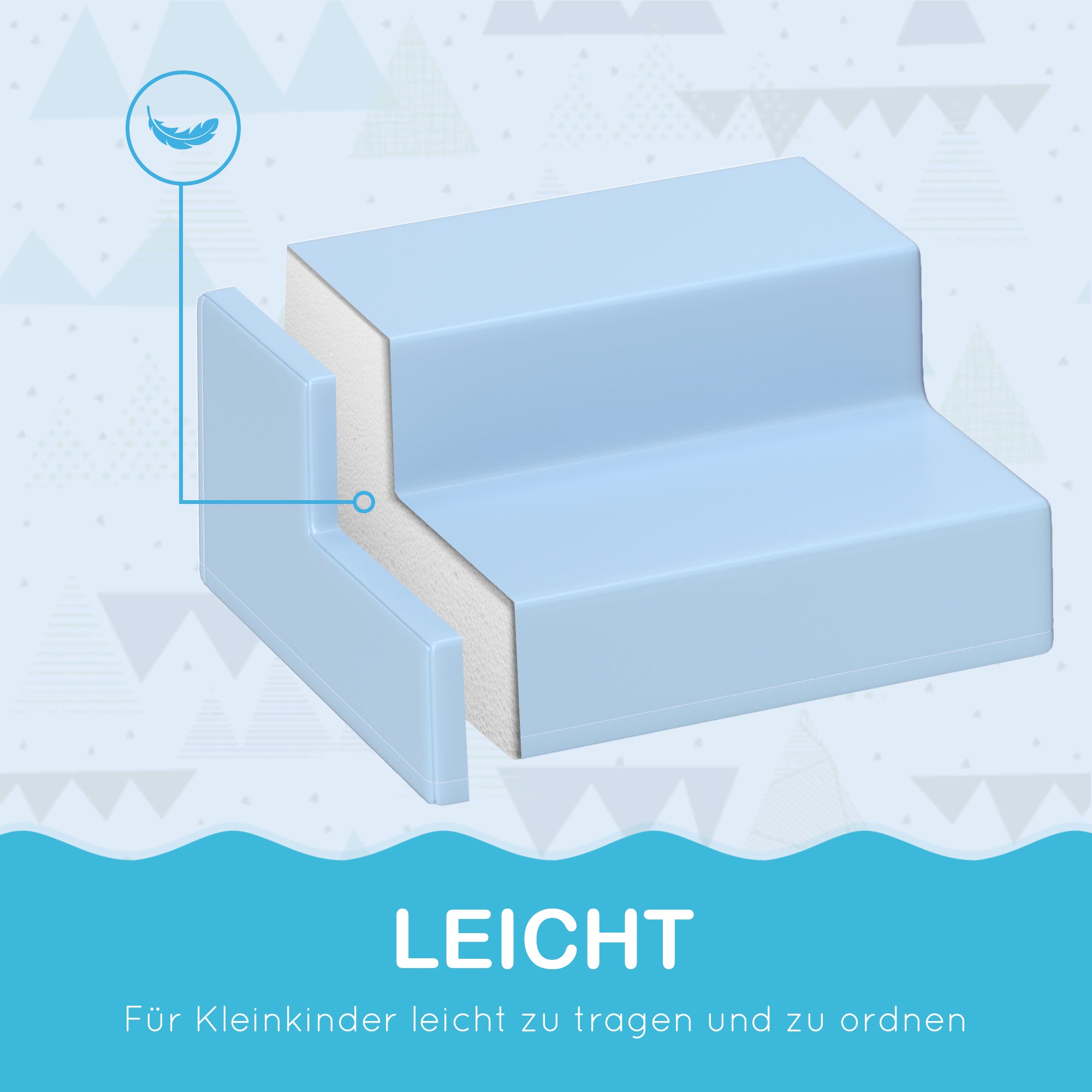 HOMCOM Saftbaustein-Set für Kinder, Kletter- und Krabbelspielzeug, weiches Kunstleder, EPE-Schaum, Mehrfarbig