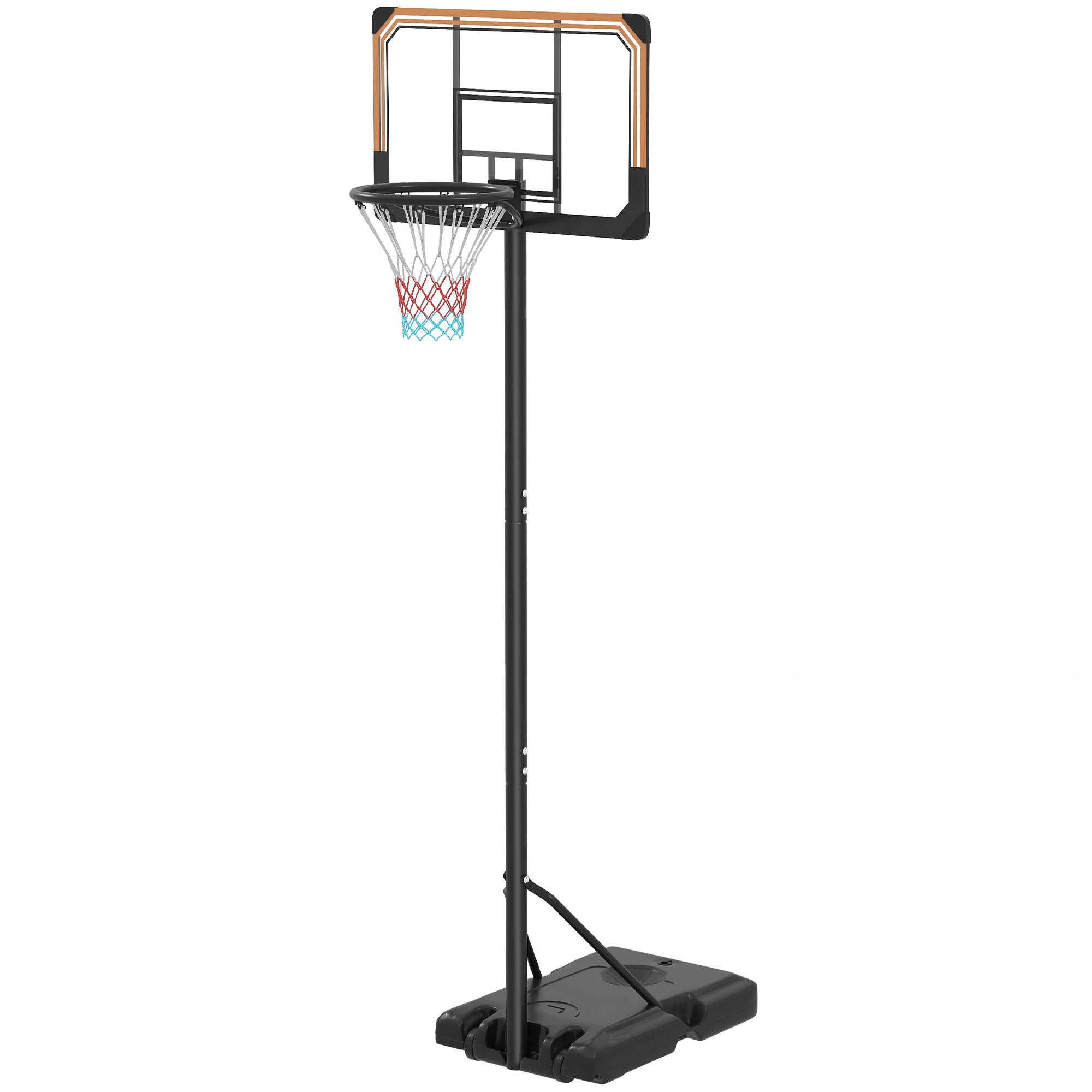 SPORTNOW Basketballständer, höhenverstellbar, 182-213 cm Korbhöhe, wetterfest, mit Rollen, Metallrahmen