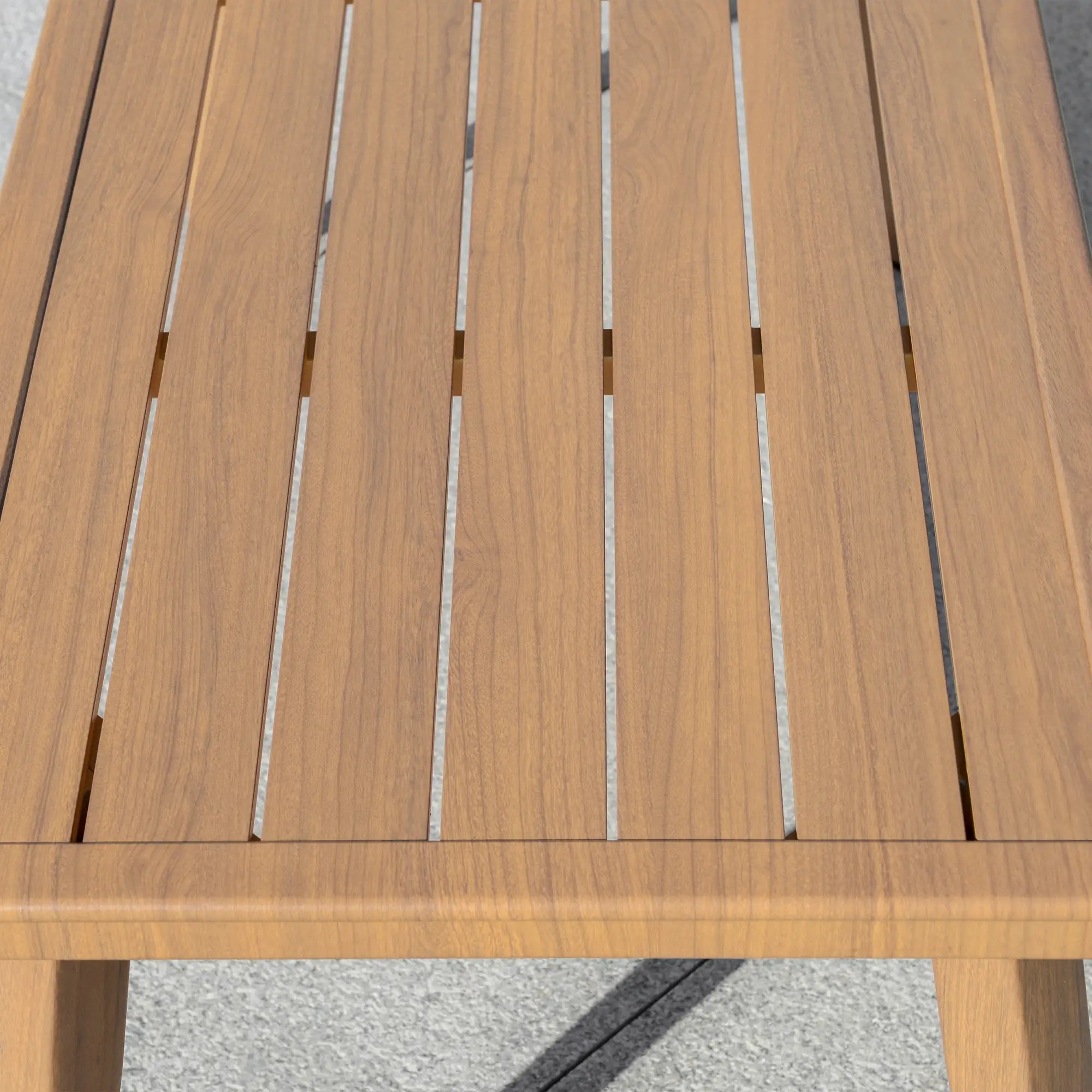 Outsunny Gartenmöbelset 3-tlg. mit Chaiselongue Outdoor Aluminium Naturholz