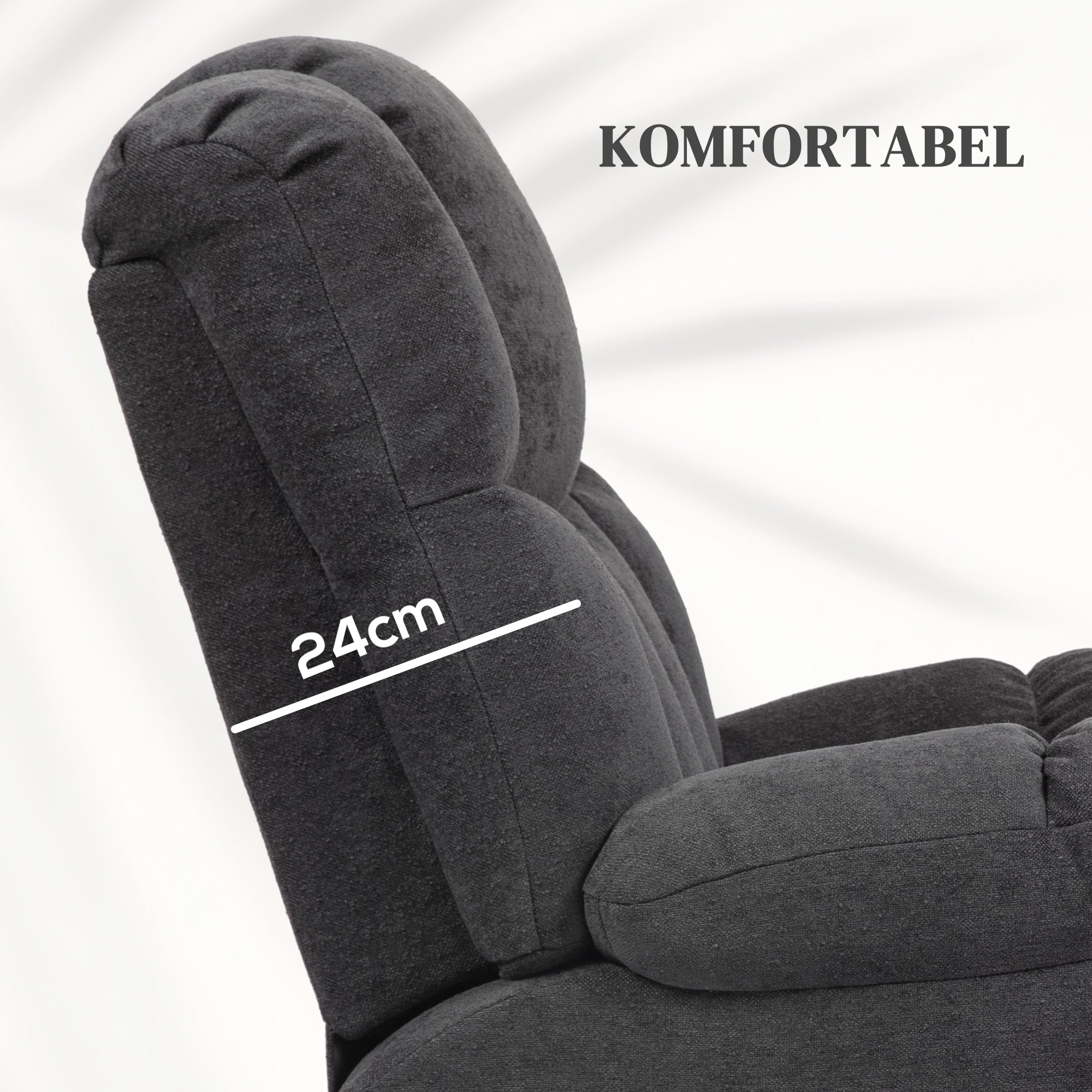 HOMCOM 2-in-1 Relaxsessel mit Liegefunktion, USB-Anschlüsse, Taschenfederkern, Schwarz