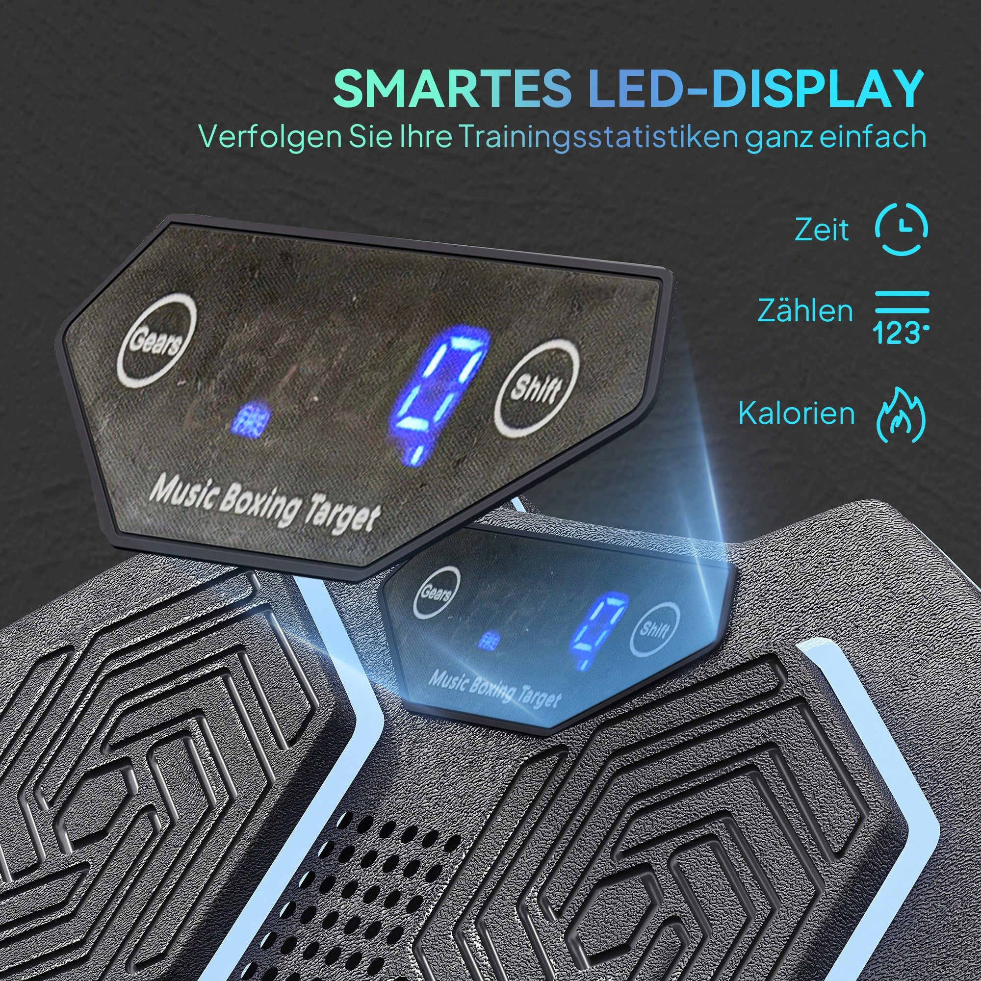 SPORTNOW Musikboxmaschine, Bluetooth-Boxgerät, Wandmontage, 9 Geschwindigkeiten und Modi, LED-Lichter, Schwarz