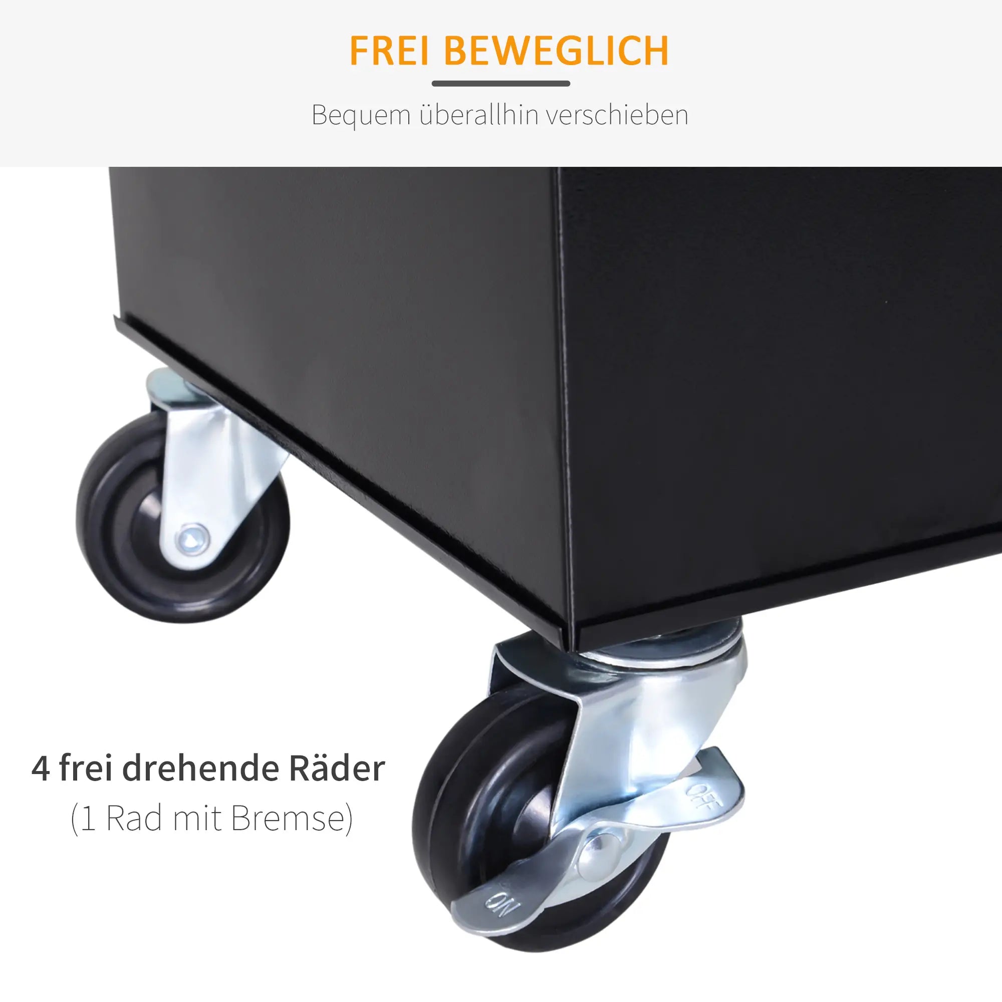 DURHAND Werkstattwagen Werkzeugschrank Werkzeugkasten mit 5 Schubladen 360°-Rollen Metall 60 x 28 x 104,5 cm