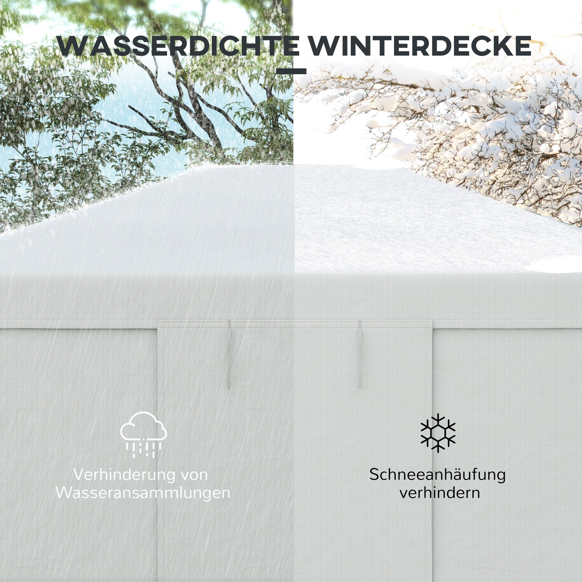 Outsunny Pavillon-Ersatzdach Ersatzvordach, wetterbeständig, 360  x 300 x 270 cm, Weiß