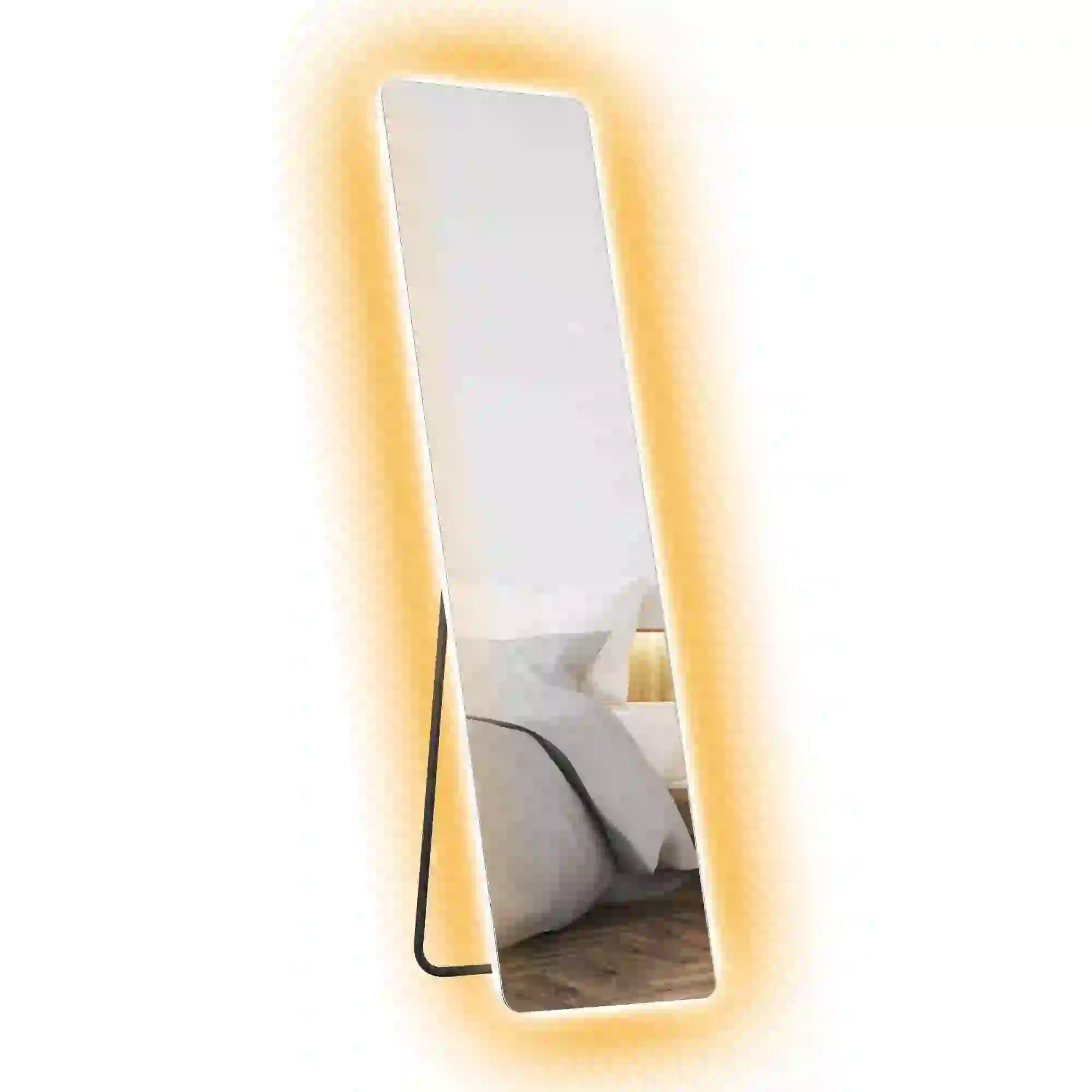 HOMCOM LED Ganzkörperspiegel, Touch-Steuerung, dimmbar, rahmenlos, 40 x 150 cm