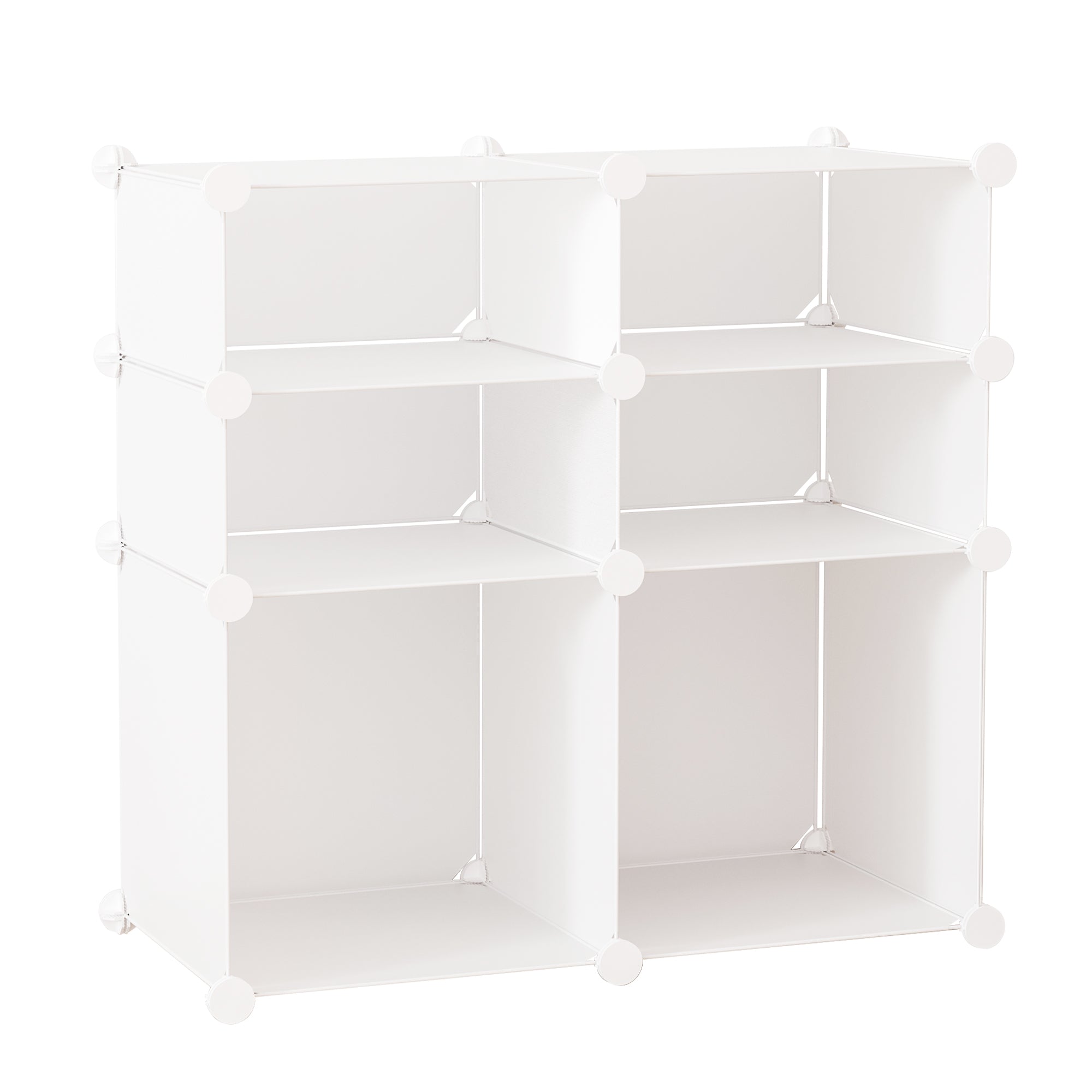 HOMCOM Schuhschrank, Regal mit Aufbewahrungsboxen, Kleiderschrank, Kunststoff, Stahl, Weiß, 75 x 37 x 73 cm