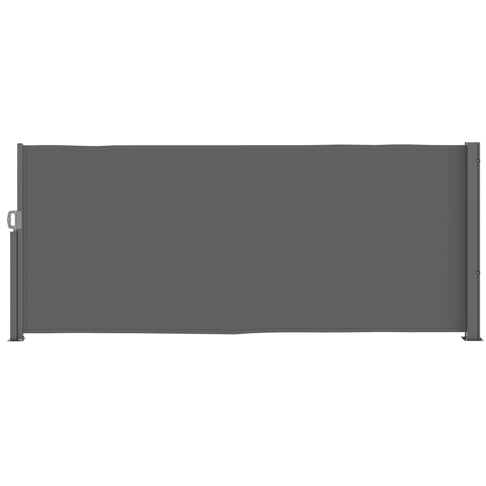 Outsunny Seitenmarkise ausziehbar blickdicht Sichtschutz mit Wandhalterung  Beschichtung 300x140cm Dunkelgrau