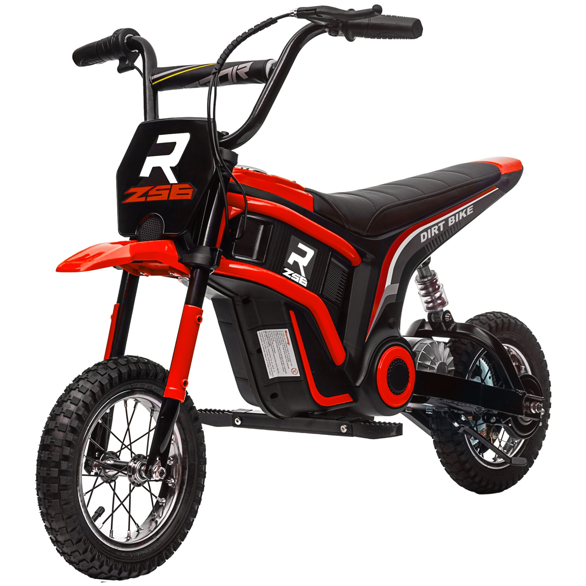 HOMCOM Elektro-Motorrad für Kinder, 24V Kindermotorrad mit Hupe, Leuchte, mit Drehgriff-Gashebel, 8-16 km/h, 8-12 Jahre, Rot
