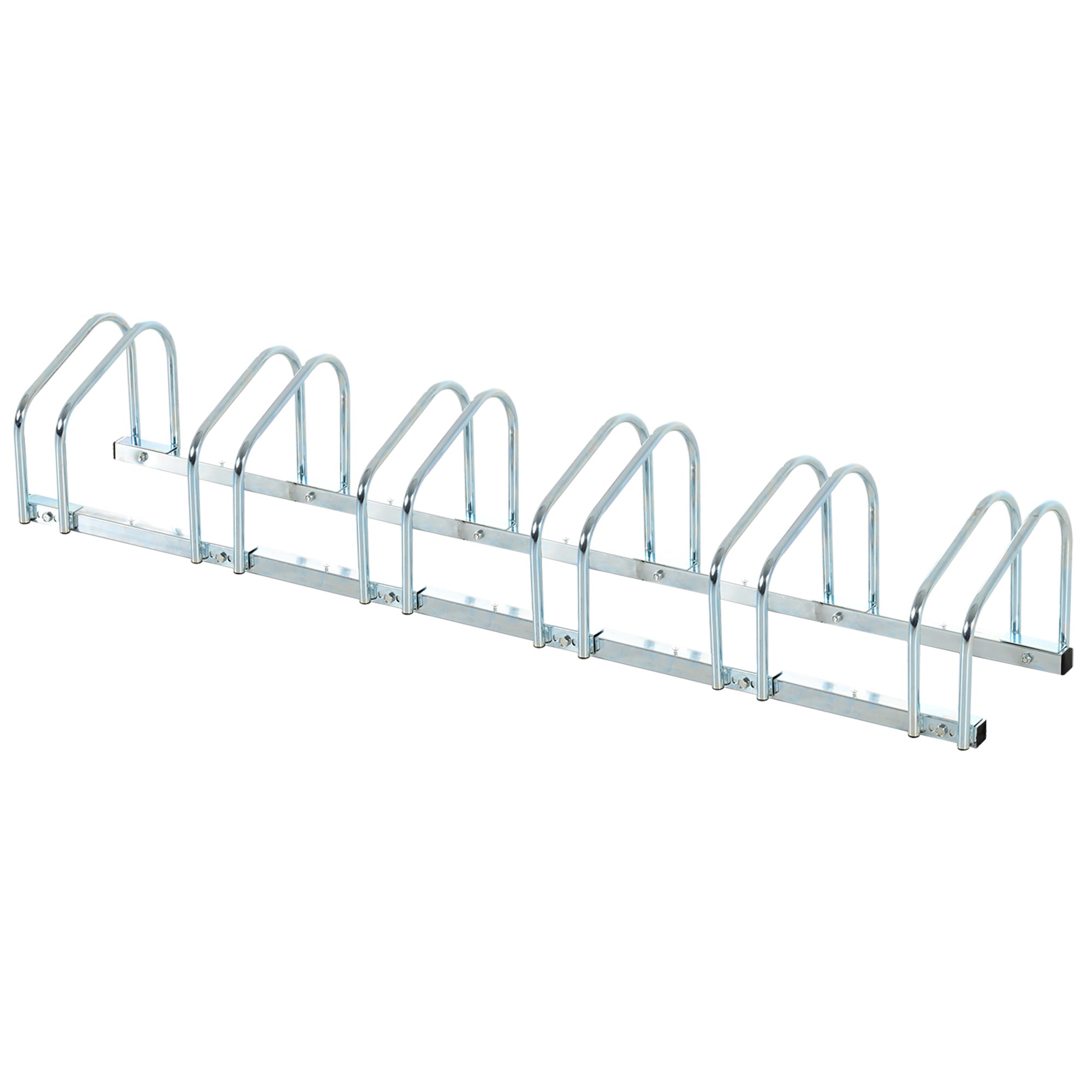 HOMCOM Fahrradständer für 6 Fahrräder wetterfest Wand- oder Bodenmontage Stahl 179 x 33 x 27cm