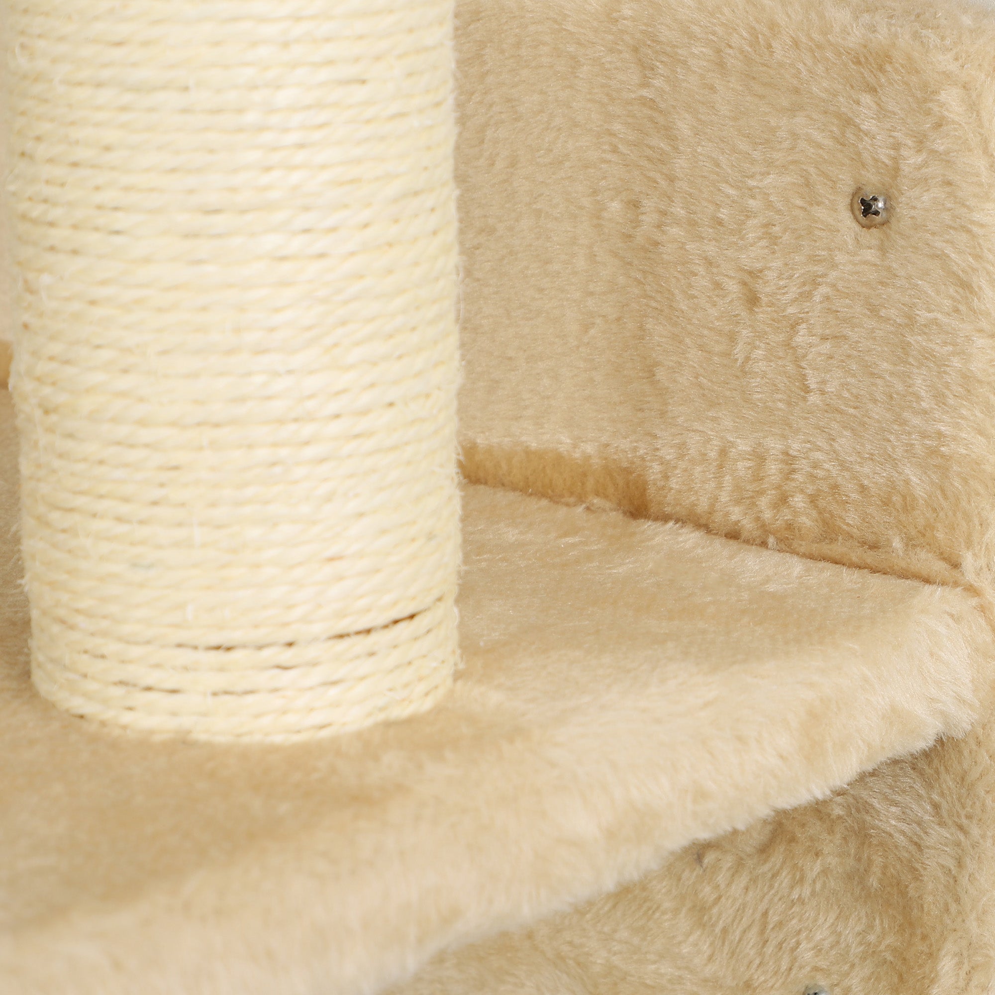 PawHut Katzen Kletterwand Set mit Kratzpfosten, Sprungplattformen und Spielbällen, zum Klettern und Ausruhen, Beige
