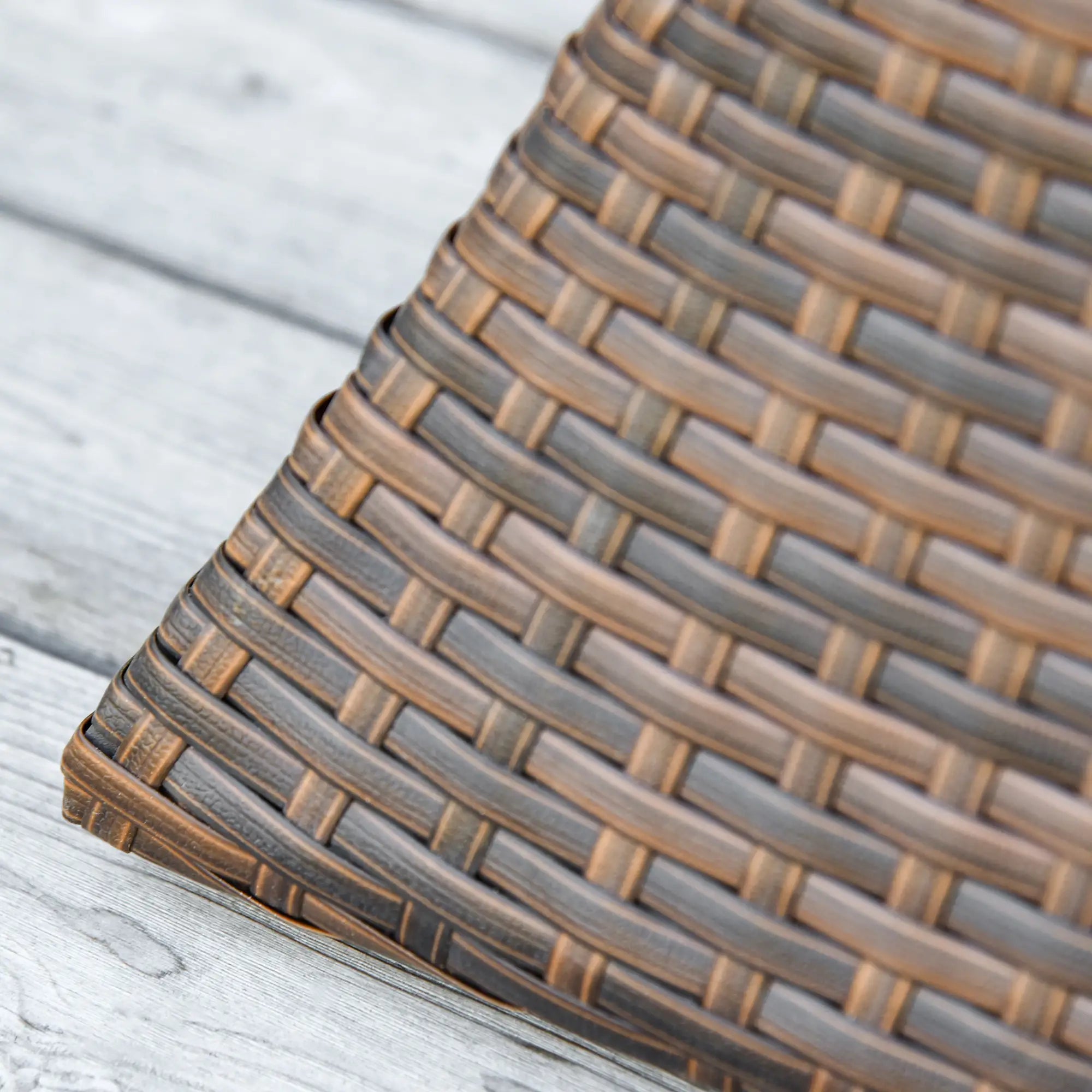 Outsunny Gartentisch Beistelltisch mit Schirmständer Polyrattan Braun