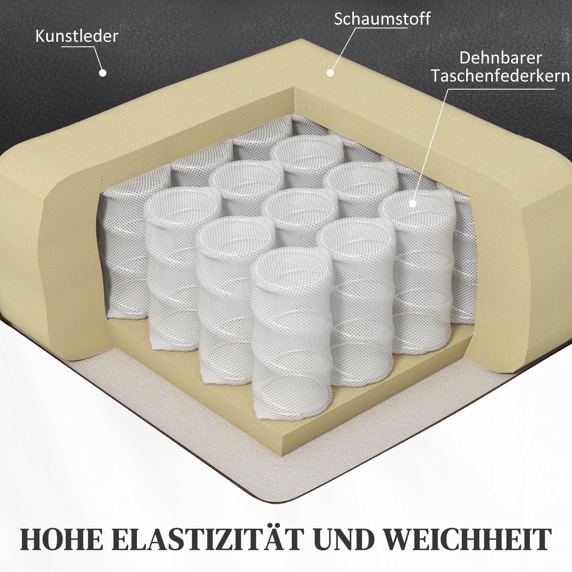 HOMCOM Relaxsessel mit Massagefunktion, neigbare Lehne, drehbar, bis 150 kg, Kunstleder, Schwarz