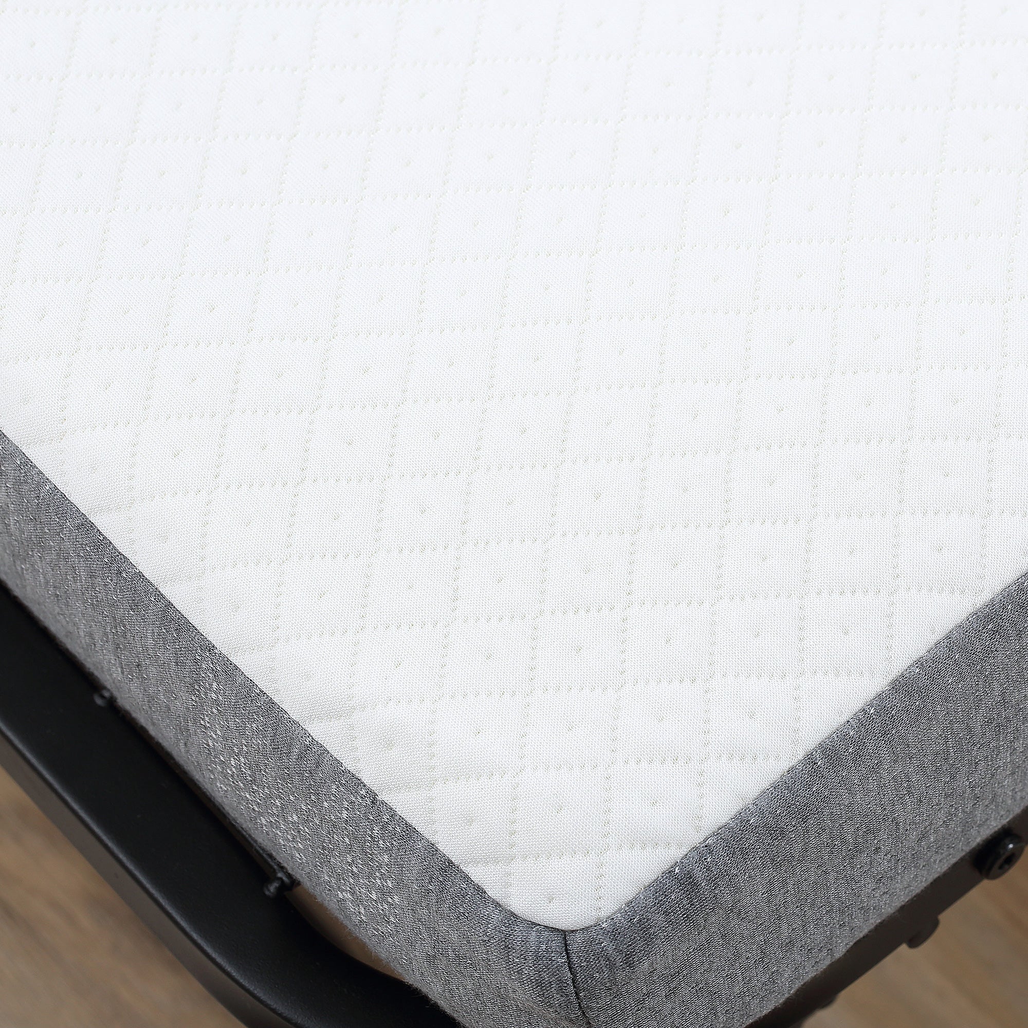 HOMCOM Gästebett Klappbett mit Rollen Stahl+Schaumstoff Weiß+Schwarz 200 x 80 x 42,5 cm