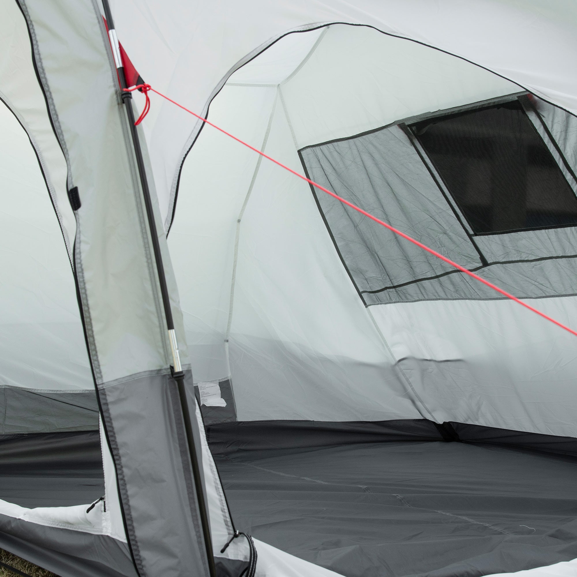 Outsunny Campingzelt, für 6-8 Personen, zwei Räume, Lampenhaken, mit Tragetasche, grau, 5,10x2,40x1,80m