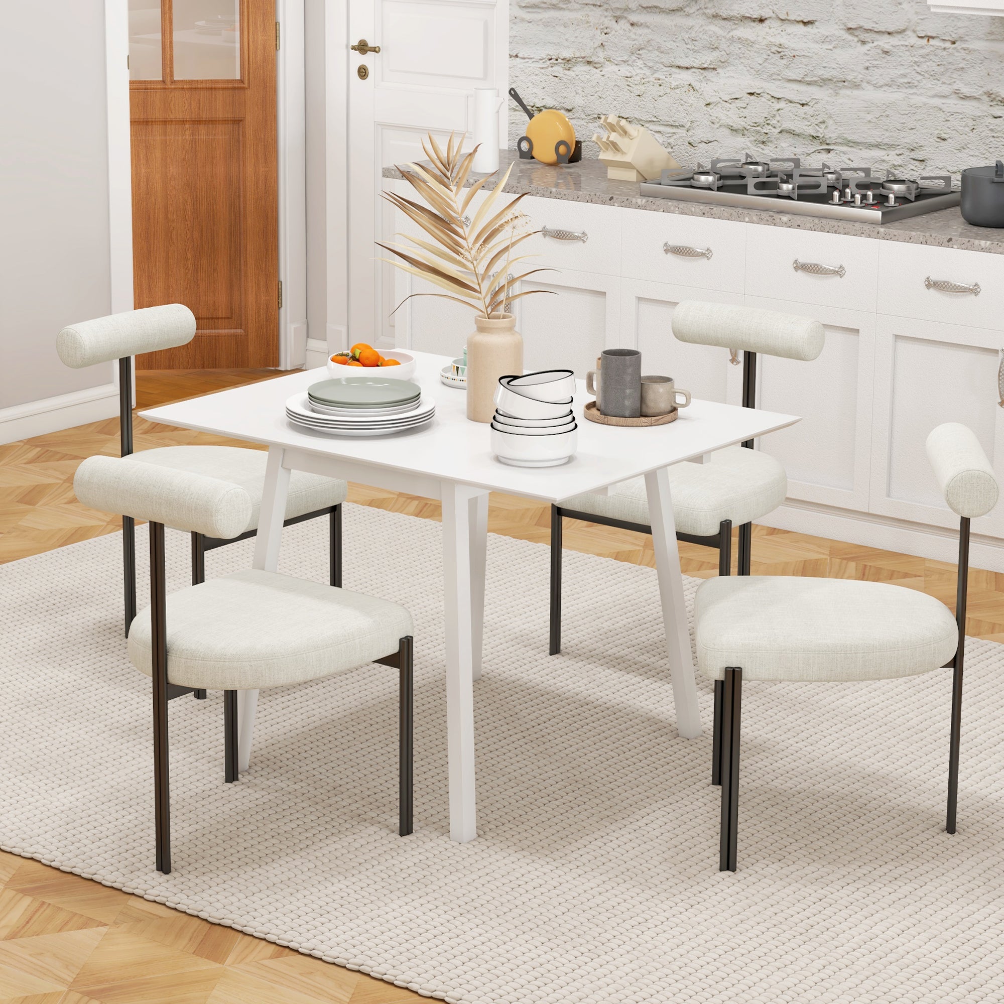 HOMCOM Esstisch Klapptisch Küchentisch, 2 aufklappbare Flächen, 110 x 86 x 75 cm, Weiß