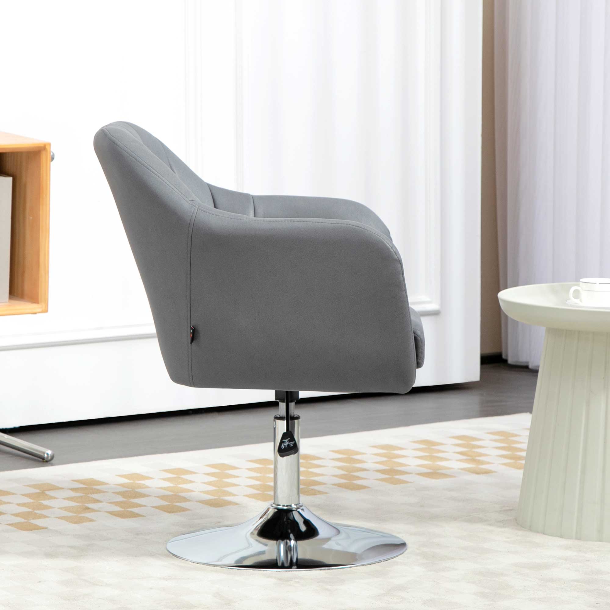 HOMCOM Drehstuhl, höhenverstellbarer Bürostuhl, Polyester, Metall, 60 x 60 x 79-91 cm, Dunkelgrau