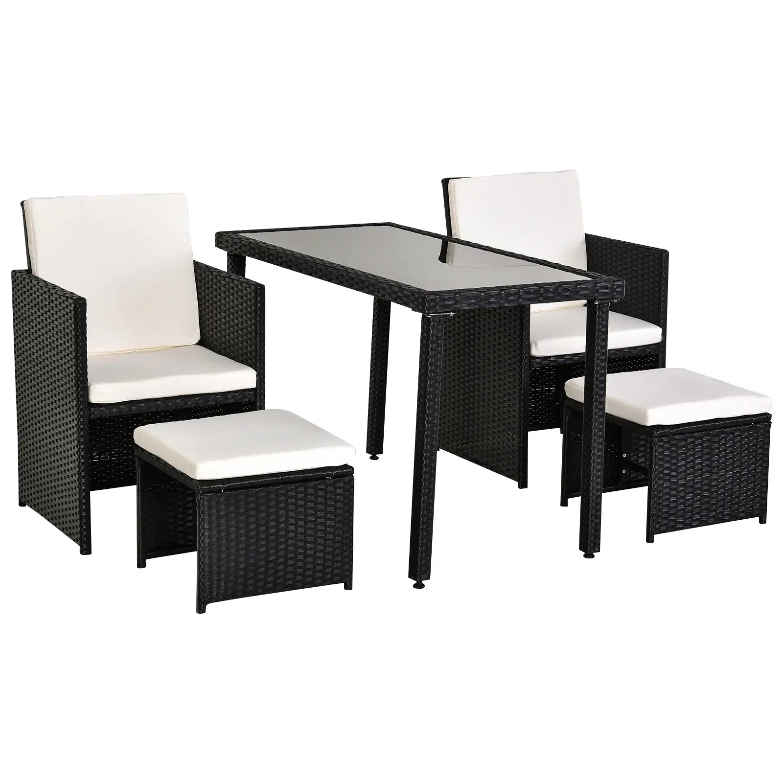 Outsunny Polyrattan Sitzgruppe 11-tlg. wetterfest handgeflochten