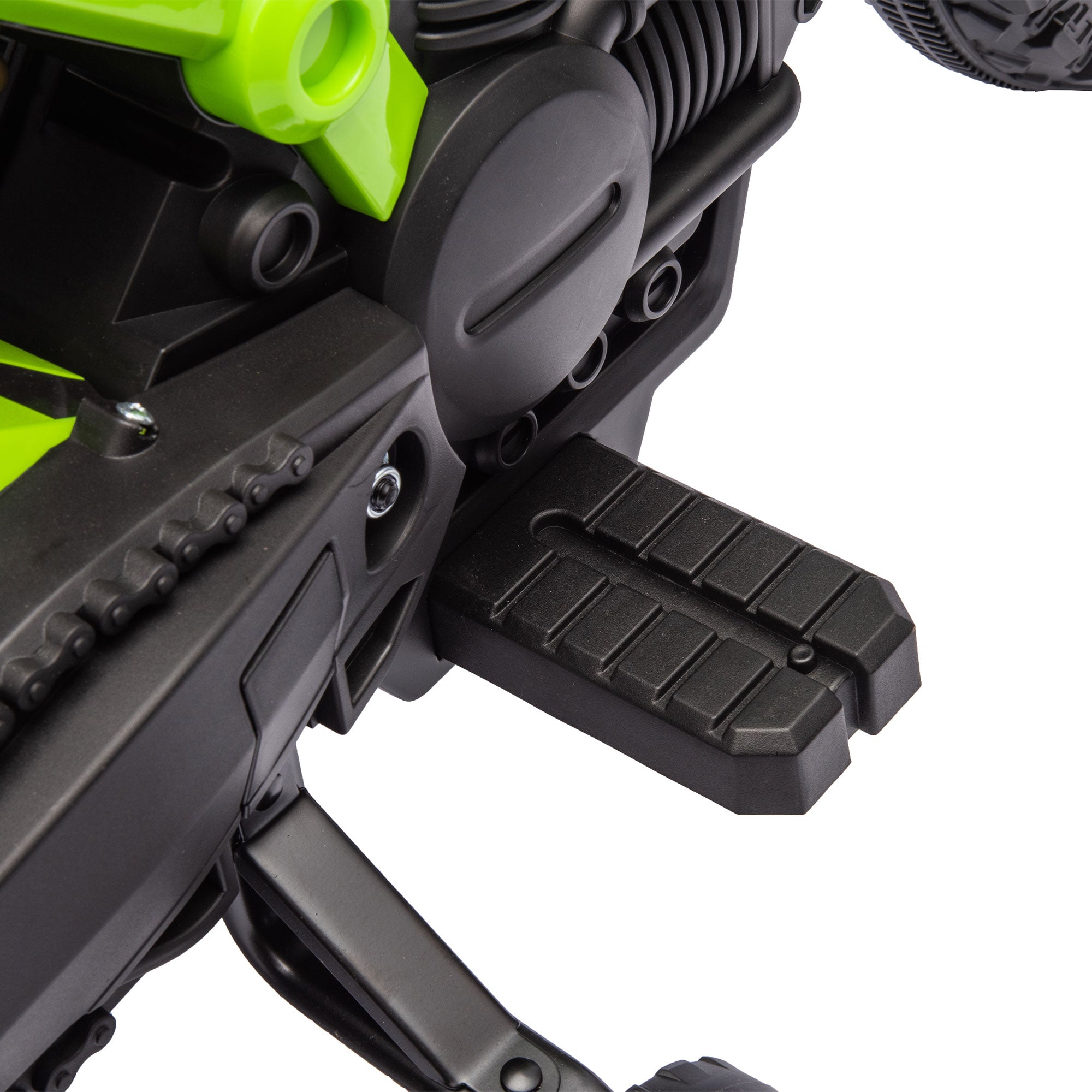 AIYAPLAY Elektro-Motorrad für Kinder, 6V Batterie-Antrieb, Stützräder, Hupe, Startgeräusch, 3-8 Jahre, Grün