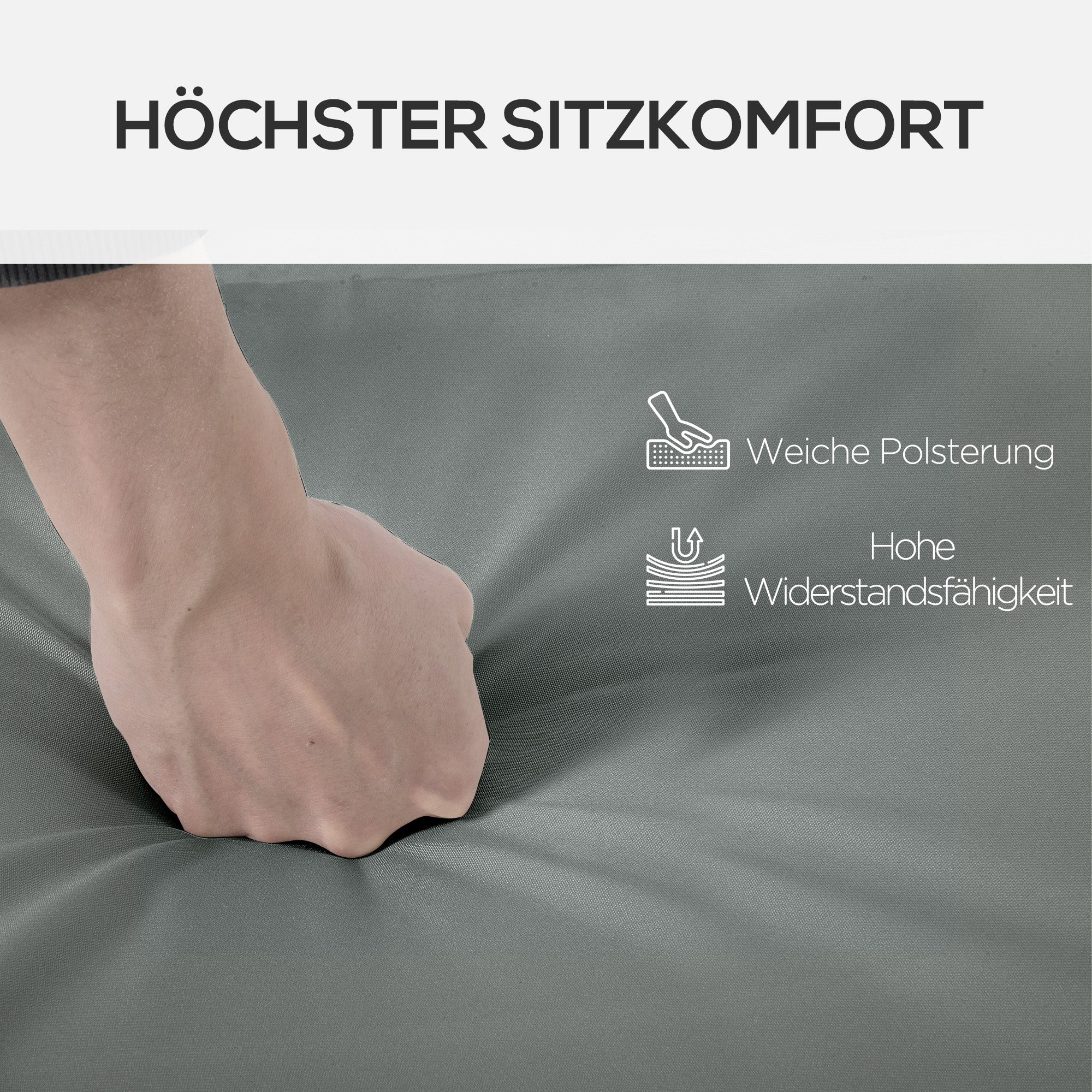 Outsunny Liegenauflage Liegenpolster Sonnenliege Auflage Gartenliege Polsterauflage Bezug Polyester Dunkelgrau 196 x 55 x 8 cm